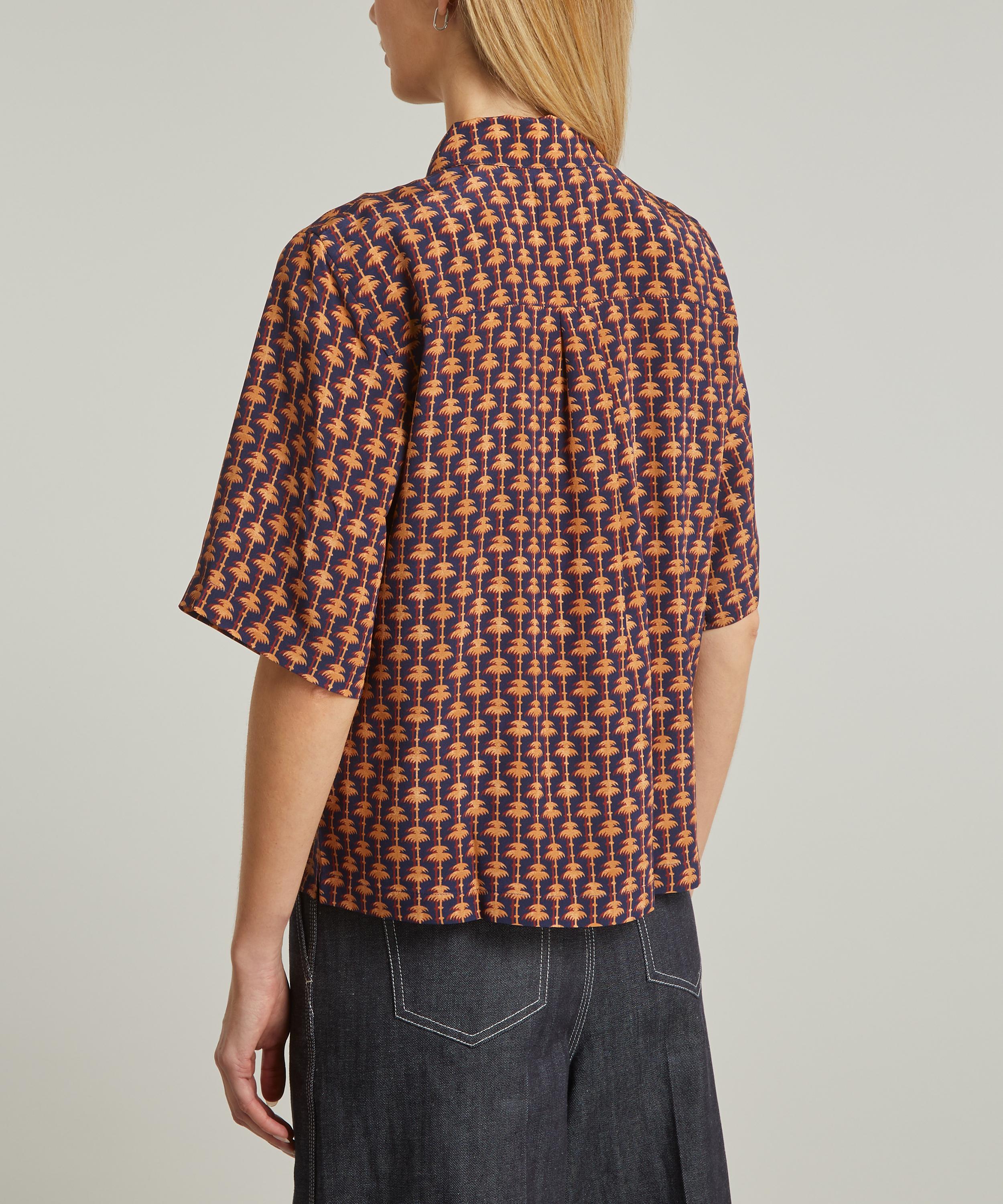 Liberty - Apollo’s Paradise Short-Sleeve Silk Crepe de Chine Shirt image number 3