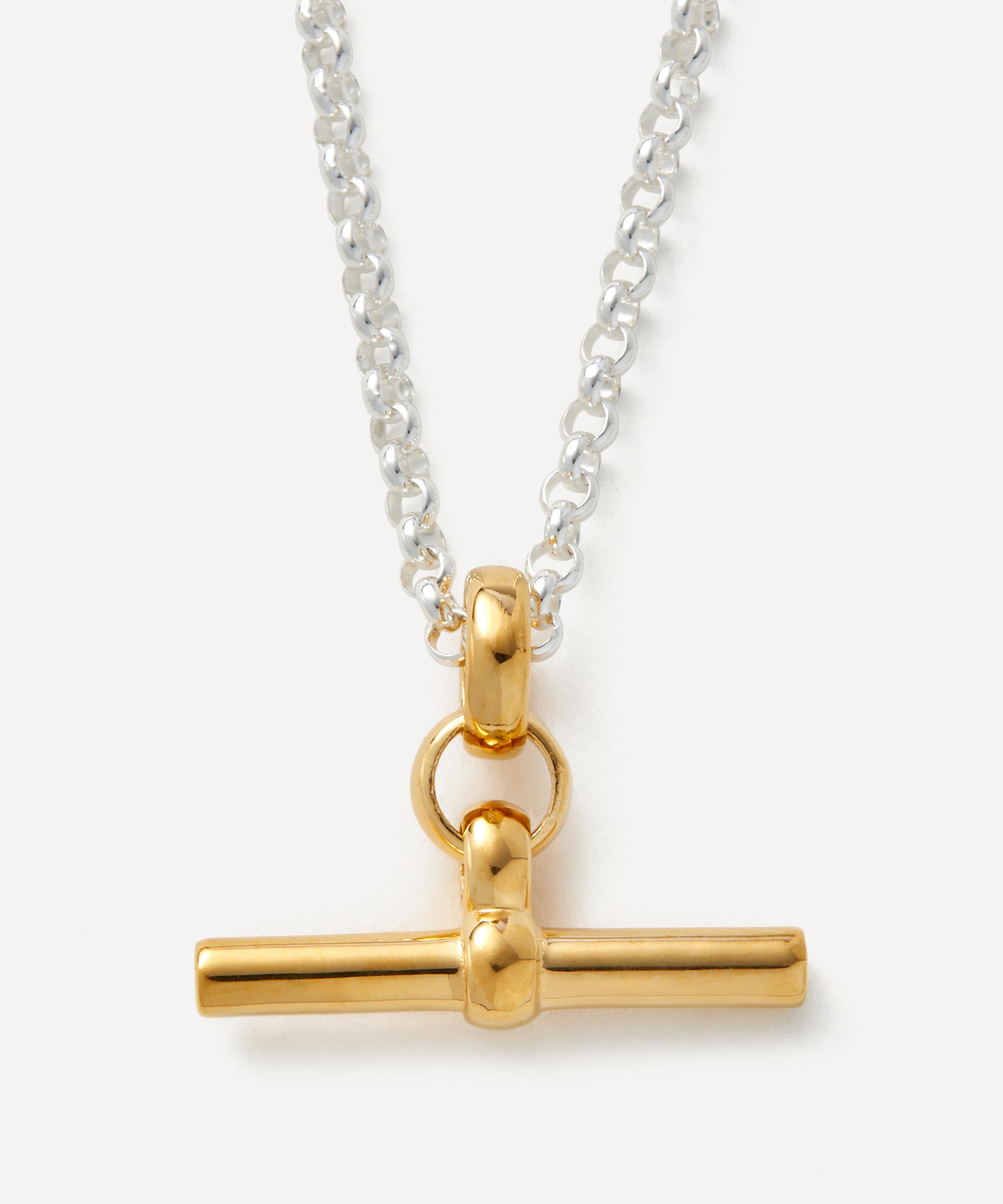 Tilly Sveaas - Mixed Metal T-Bar On Belcher Chain Necklace image number 0