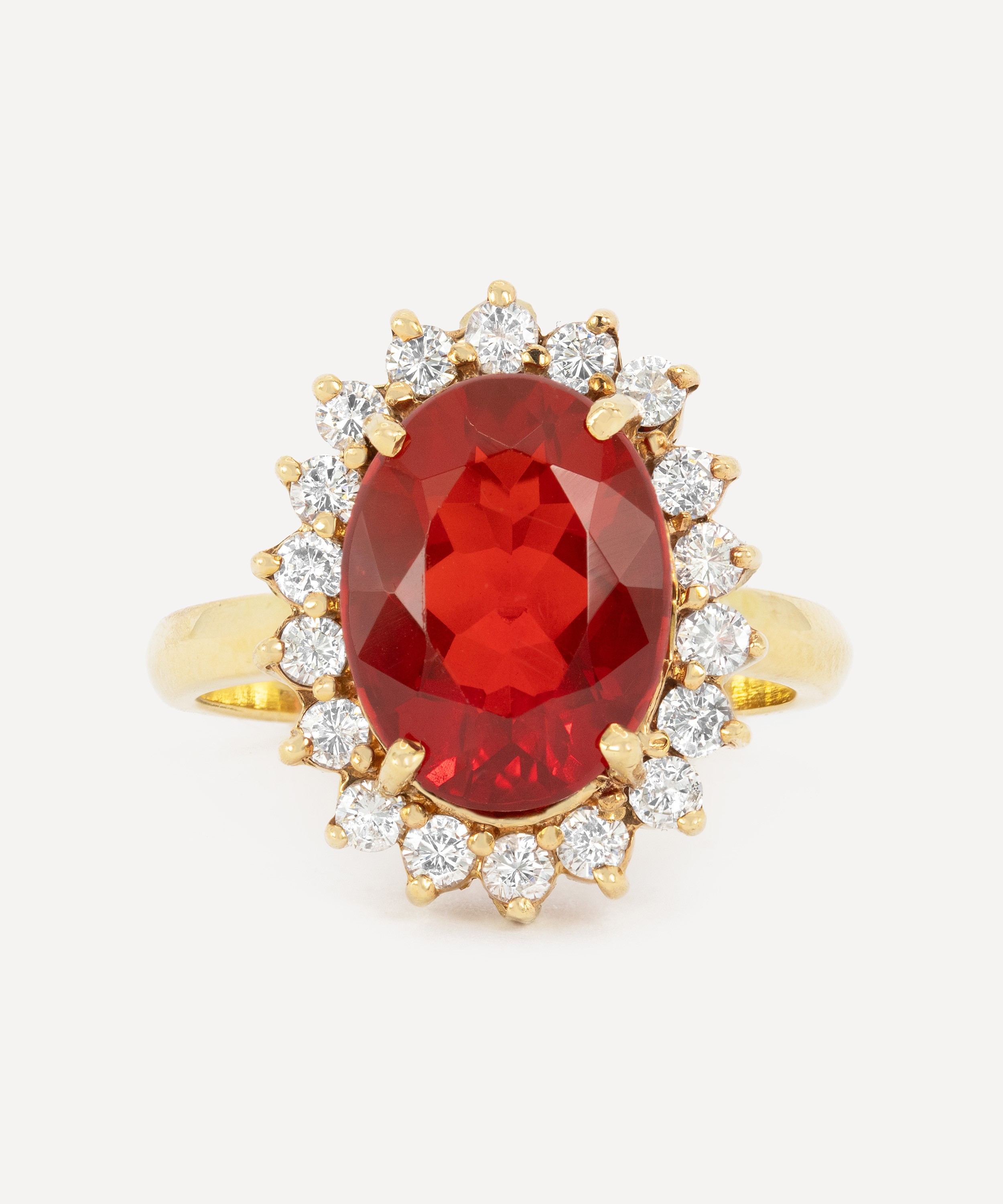 Kojis - 14ct Gold Large Fire Opal Cluster Ring image number 0