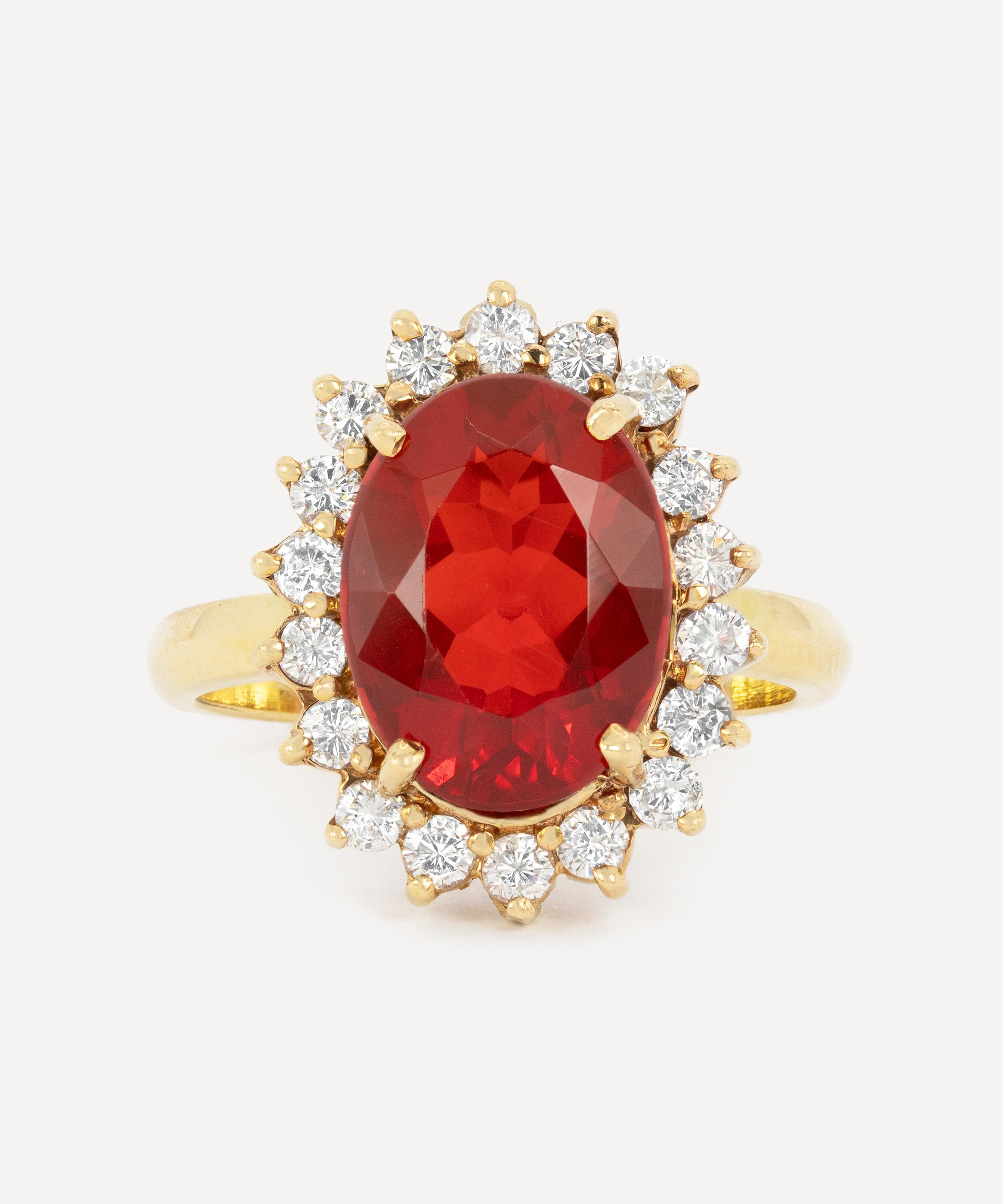 Kojis - 14ct Gold Large Fire Opal Cluster Ring