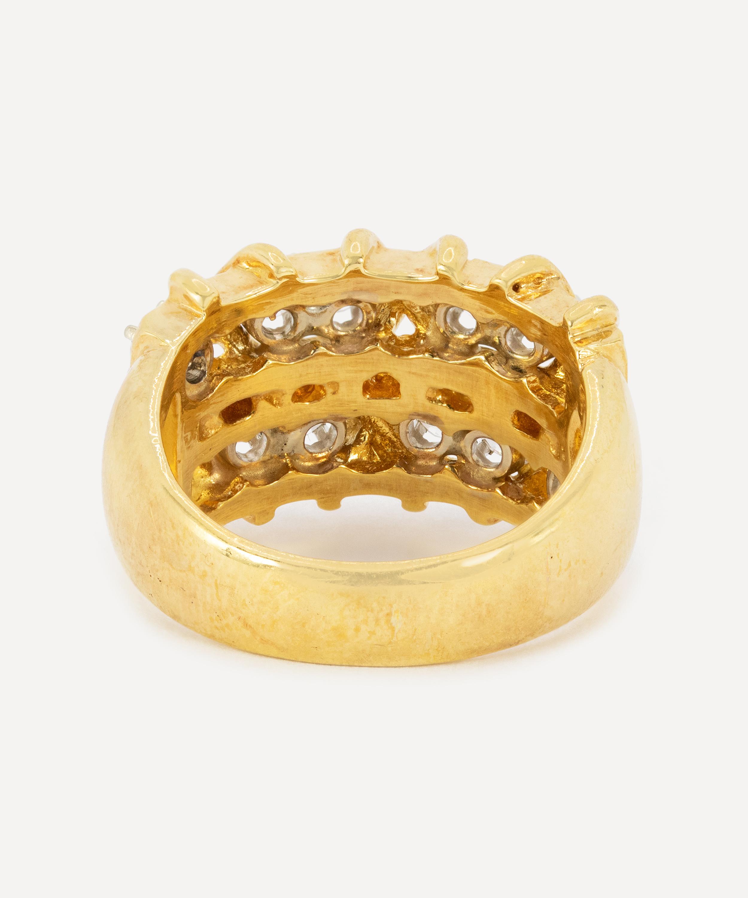 Kojis - 18ct Gold Vintage Diamond Wide Band Ring image number 3