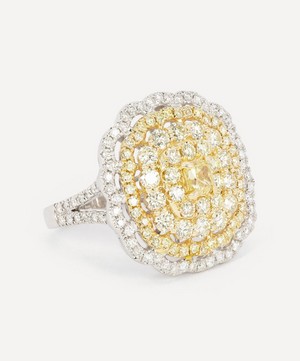 Kojis - 14ct Gold Yellow and White Diamond Cluster Ring image number 1
