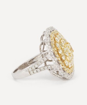 Kojis - 14ct Gold Yellow and White Diamond Cluster Ring image number 2