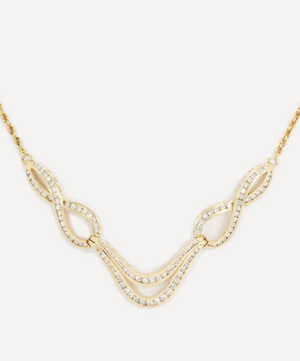 Kojis - 14ct Gold Vintage Diamond Twist Necklace image number null