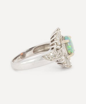 Kojis - 14ct White Gold Vintage Opal and Diamond Cluster Ring image number 2