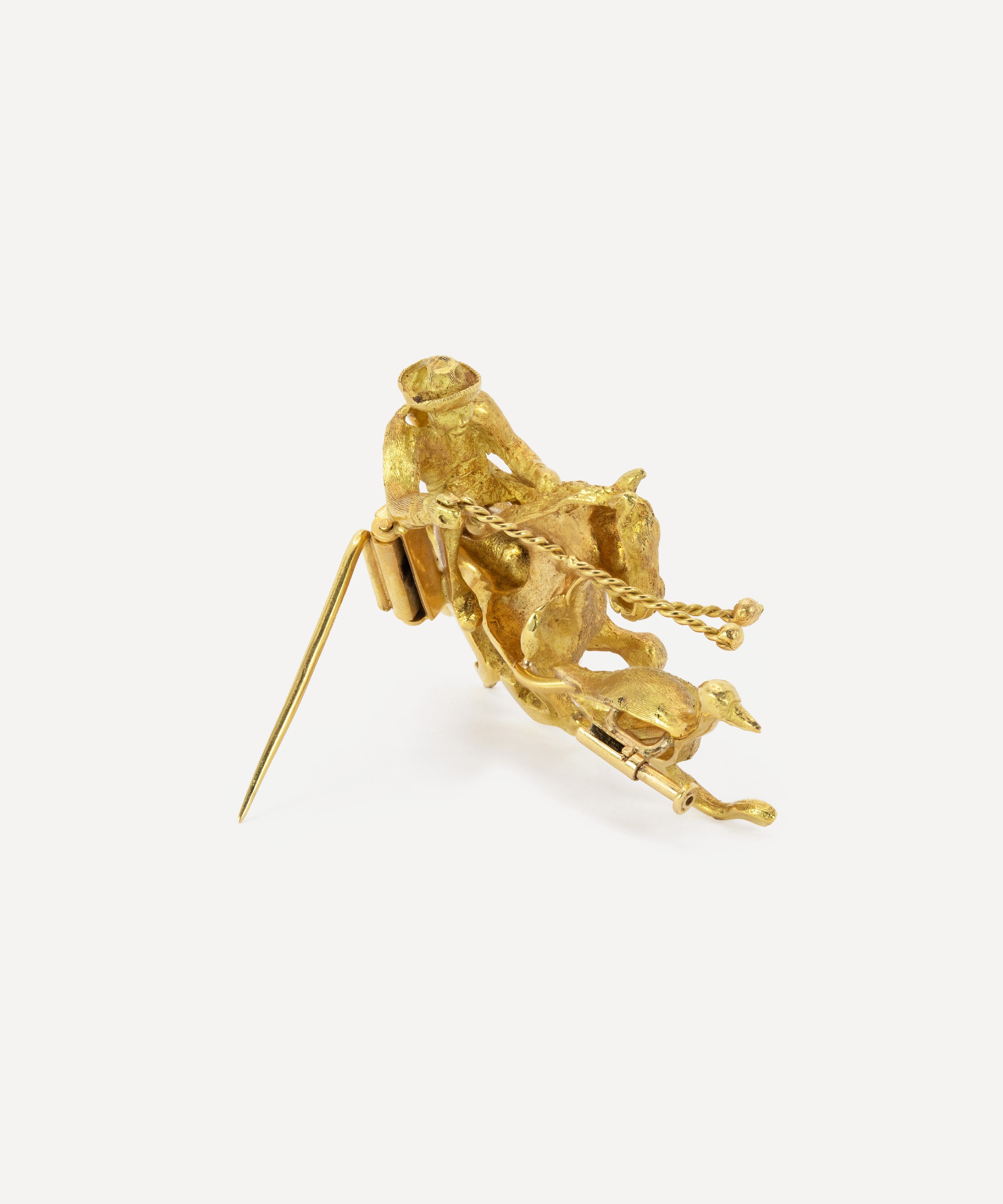 Kojis - 18ct Gold Argentinian Cowboy and Ostrich Brooch image number 2