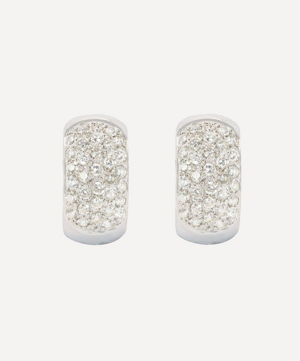 Kojis - 18ct White Gold Vintage Diamond Huggie Hoop Earrings