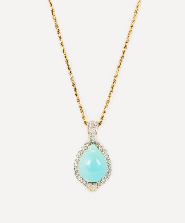 Kojis - 14ct Gold Le Vian Turquoise and Diamond Pendant Necklace image number null