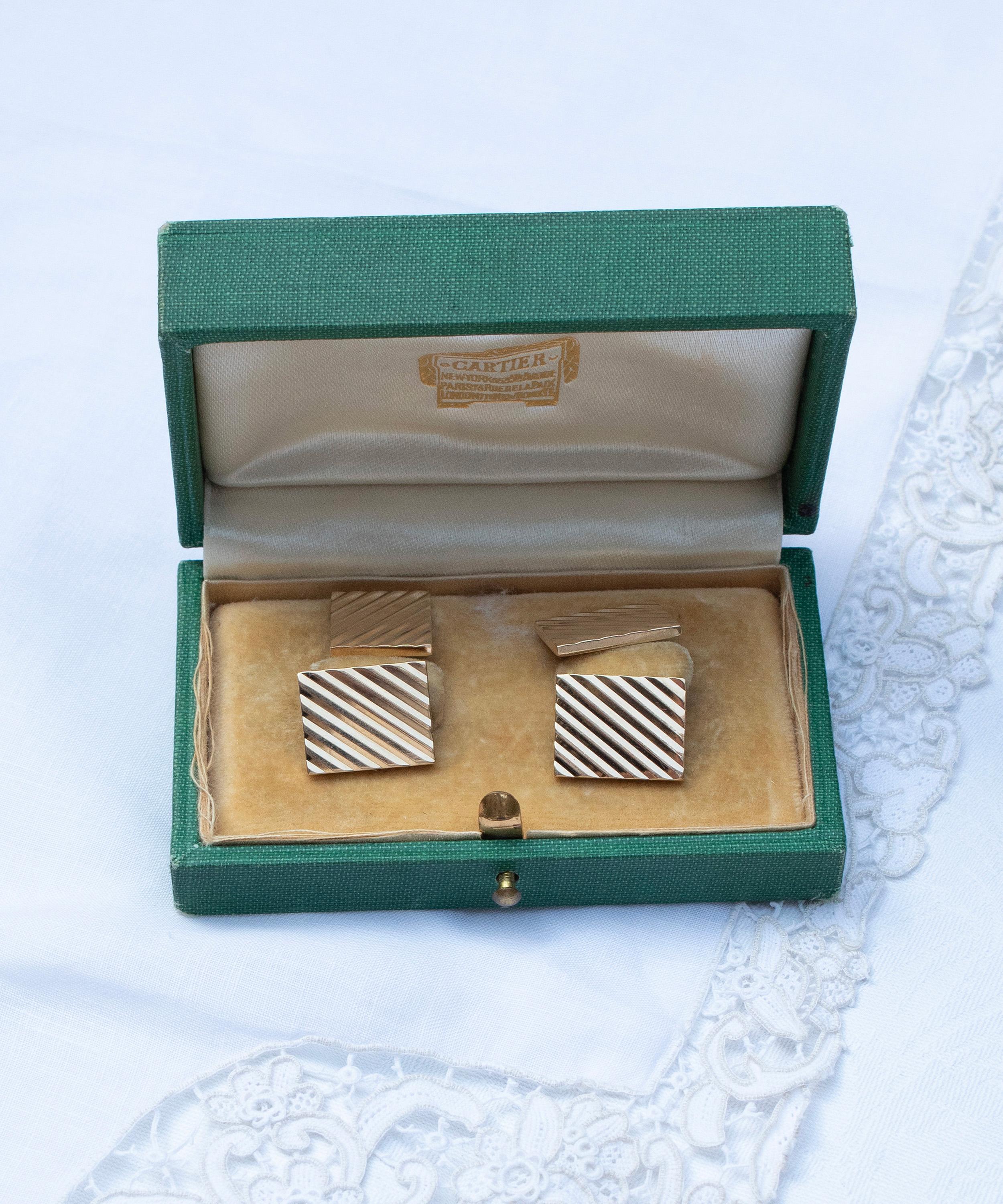 Kojis - 14ct Gold Cartier Art Deco Cufflinks image number 5