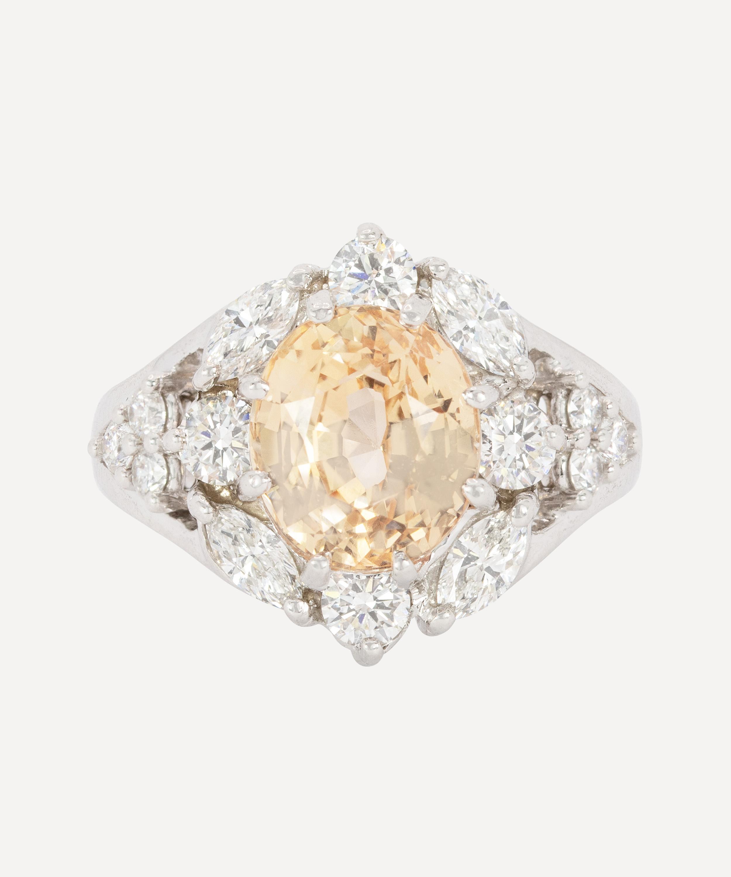 Kojis - 14ct White Gold Unheated Orange Sapphire Ring image number 0