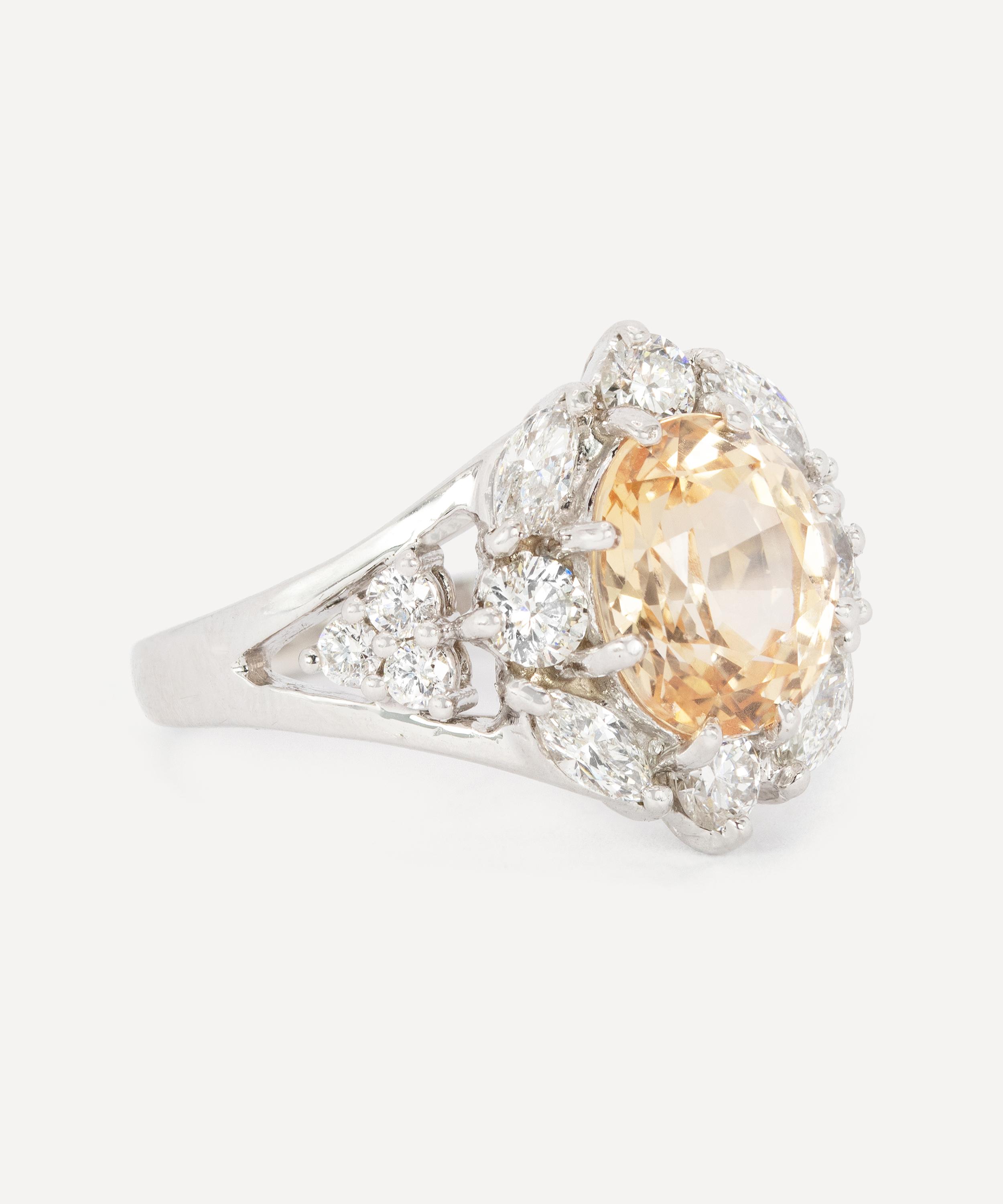 Kojis - 14ct White Gold Unheated Orange Sapphire Ring image number 1