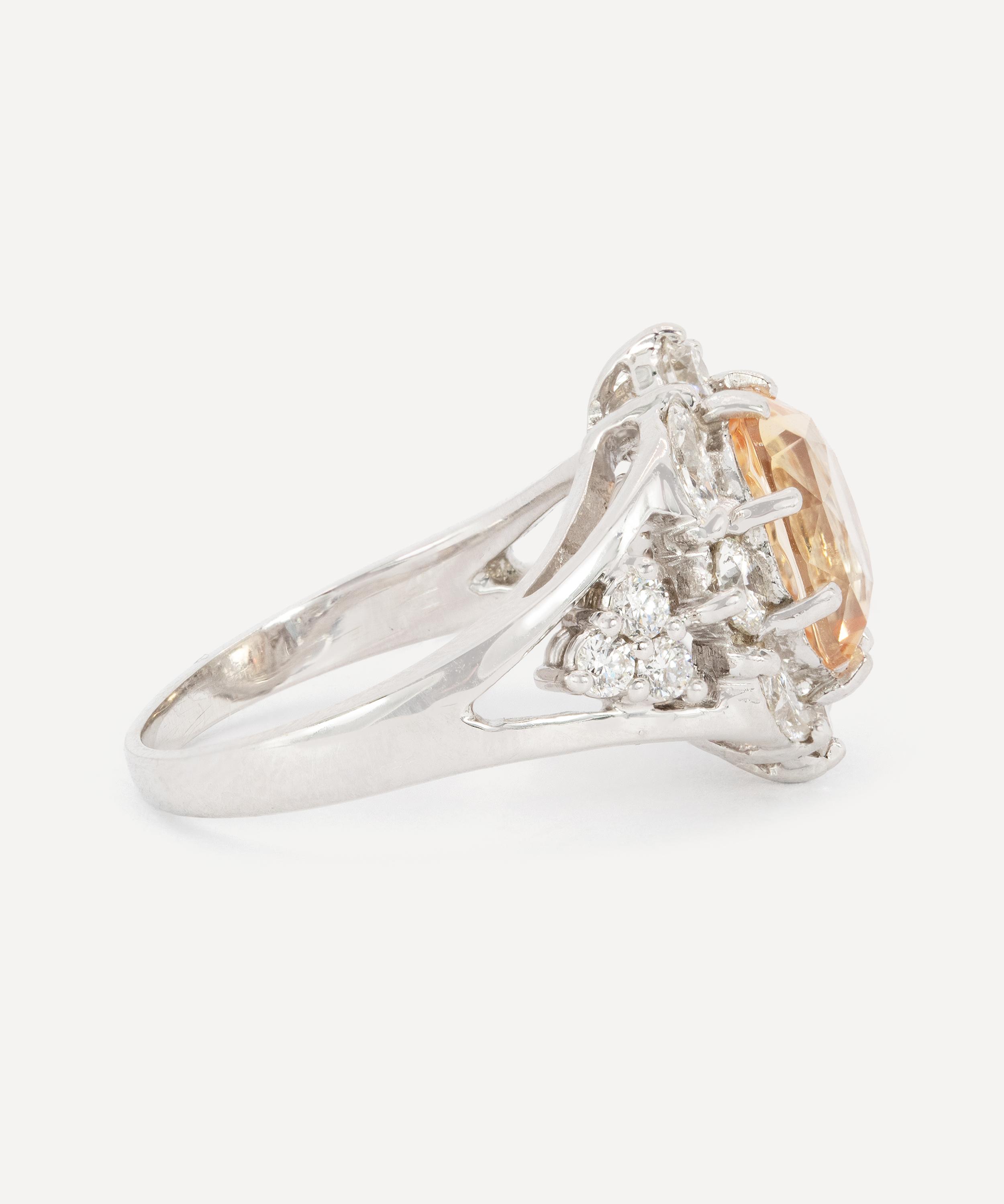 Kojis - 14ct White Gold Unheated Orange Sapphire Ring image number 2