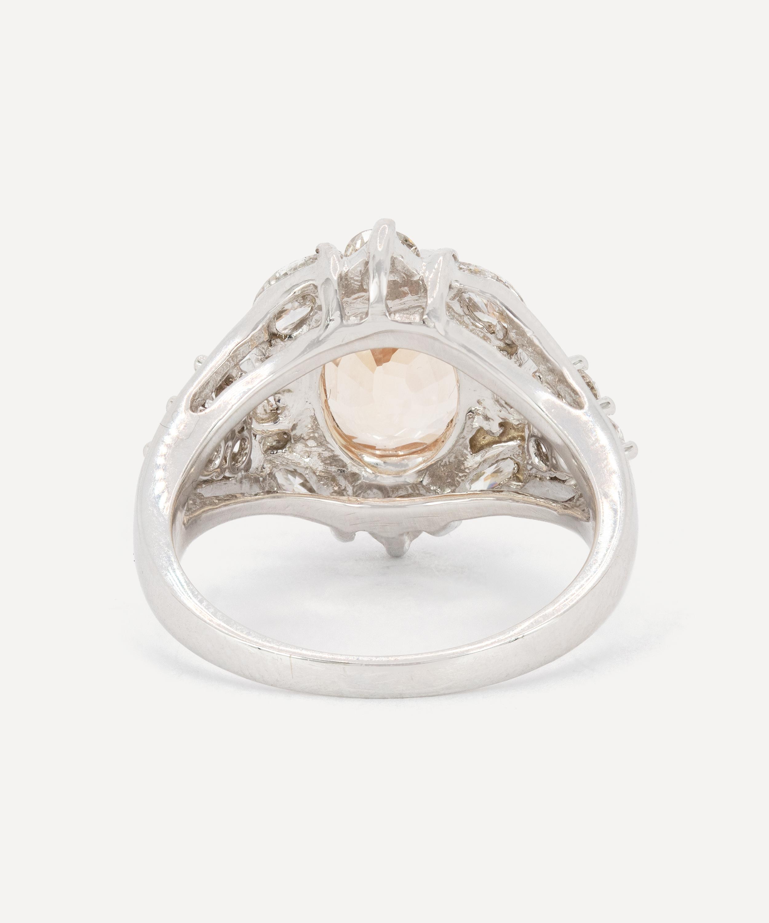 Kojis - 14ct White Gold Unheated Orange Sapphire Ring image number 3