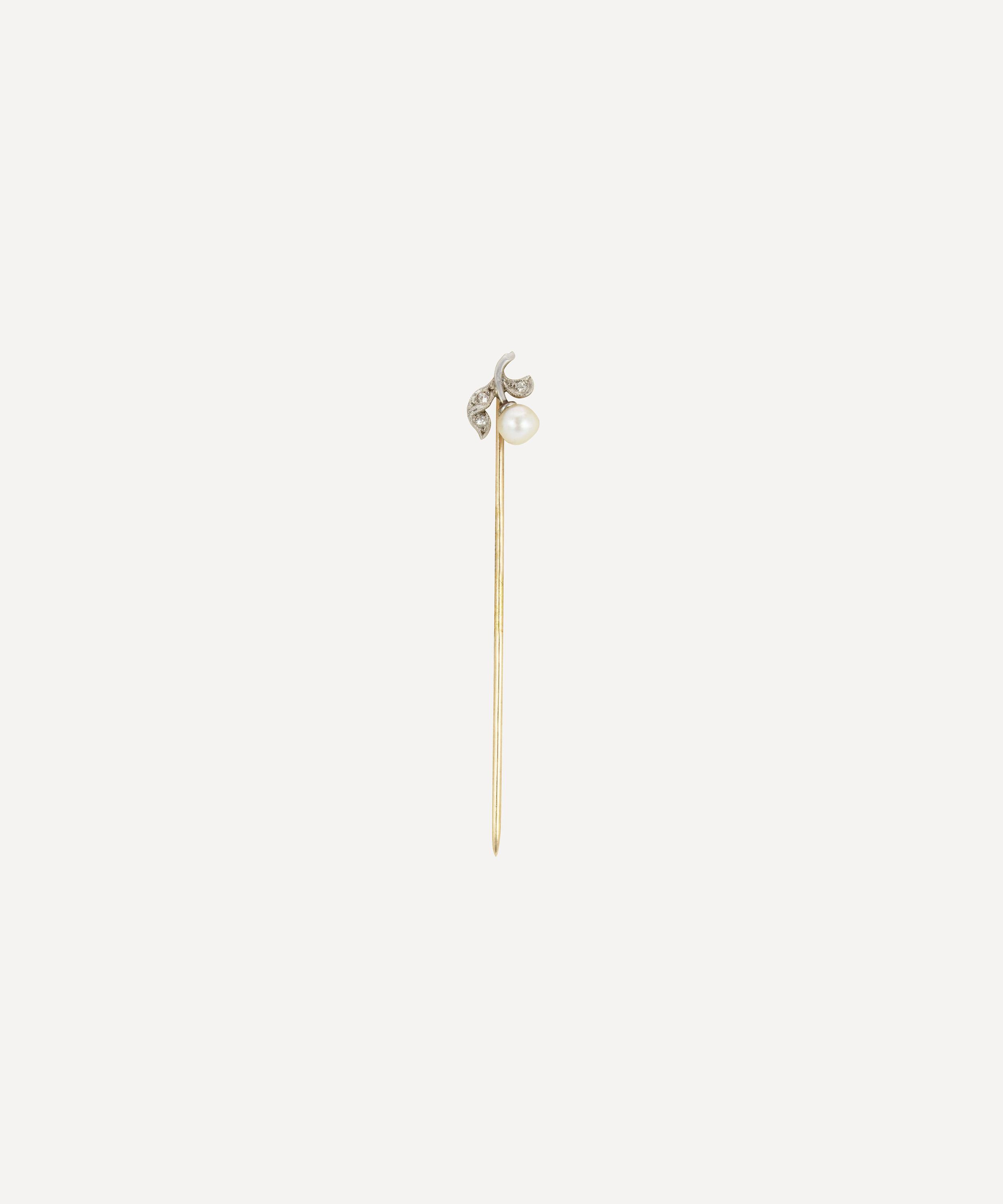 Kojis - 9ct Gold Edwardian Pearl and Diamond Berry Pin image number 0