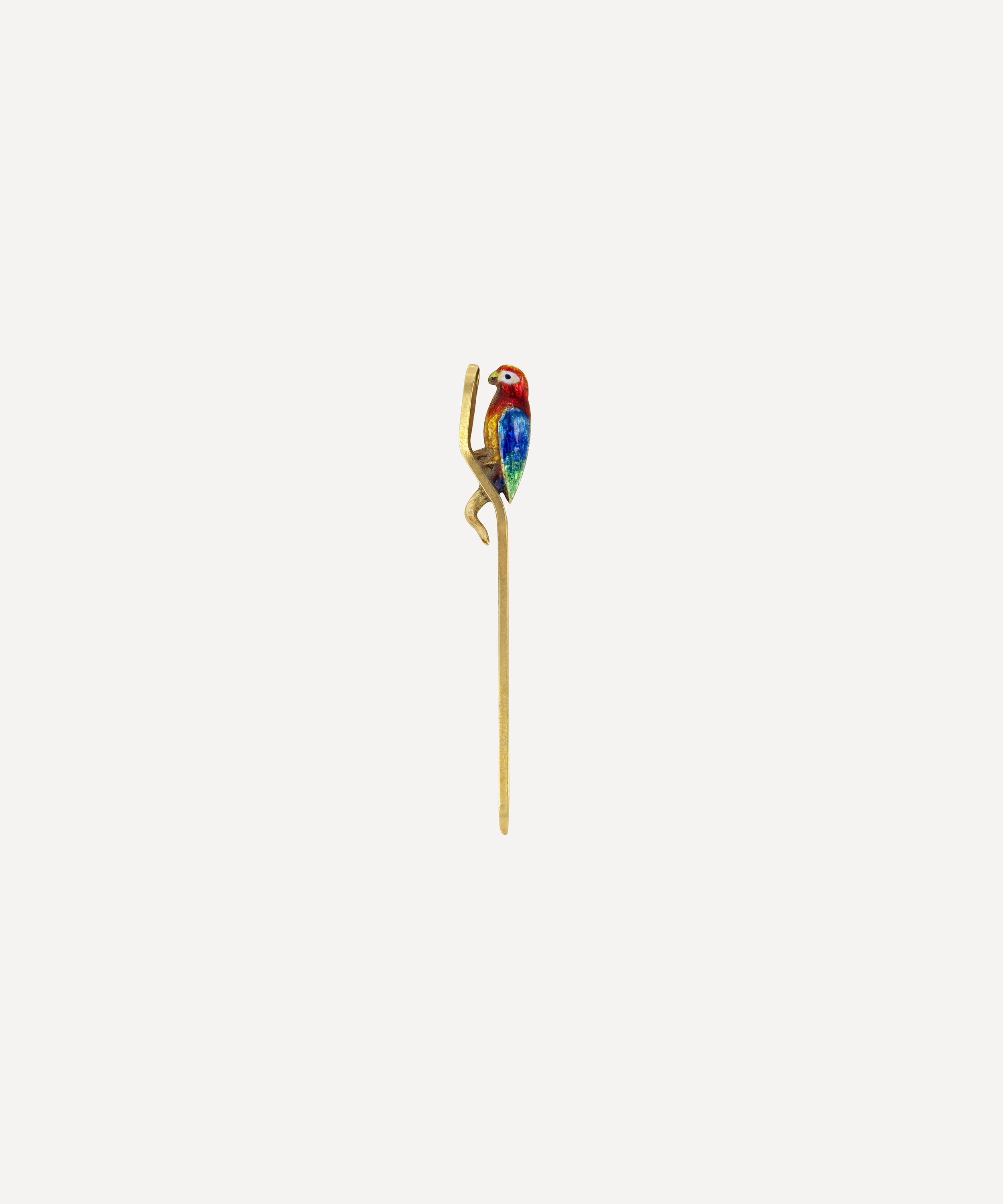 Kojis - 15ct Gold Antique Enamel Parrot Pin