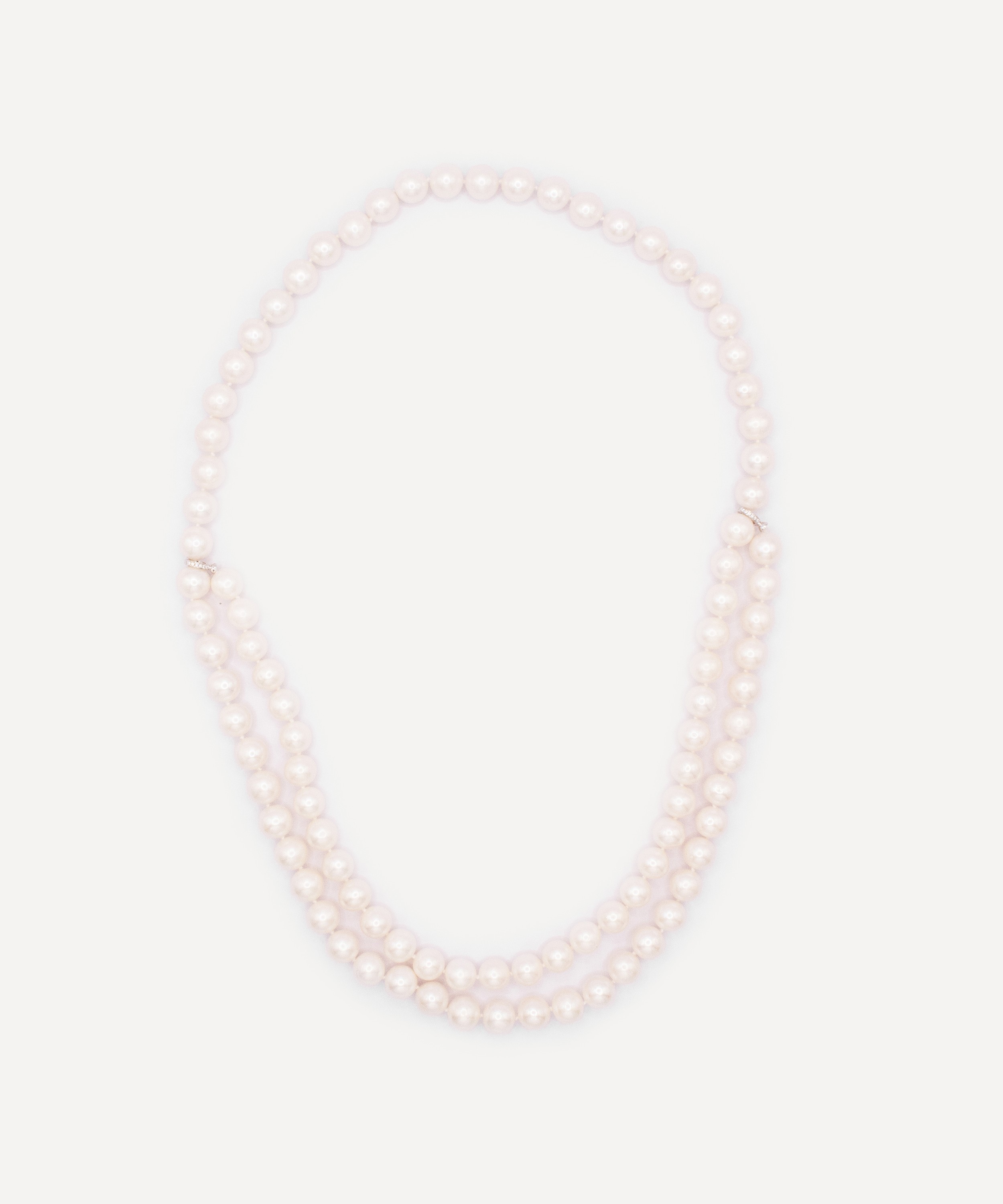 Kojis - 18ct White Gold Long Cultured Pearl Necklace image number 0