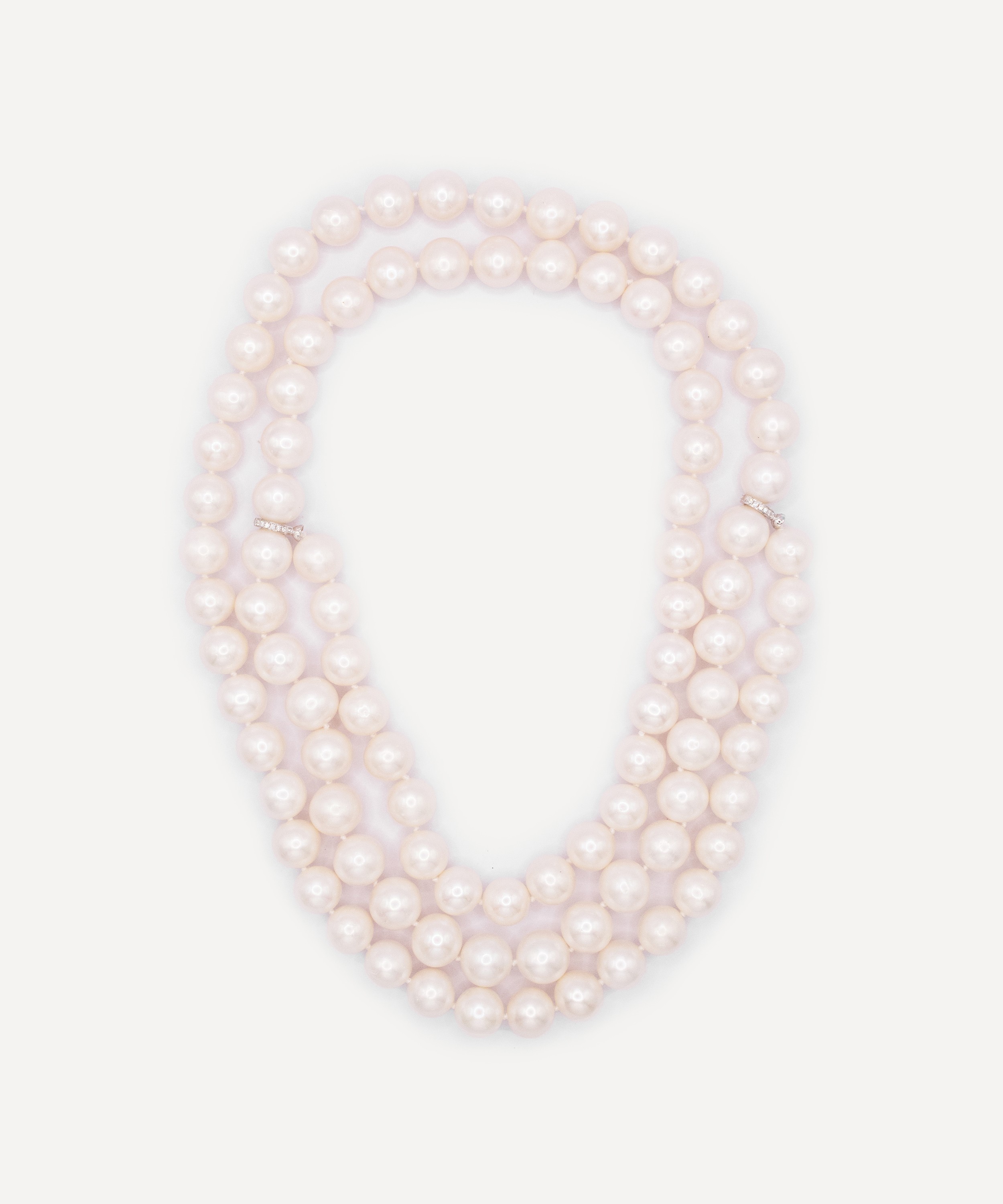 Kojis - 18ct White Gold Long Cultured Pearl Necklace image number 1