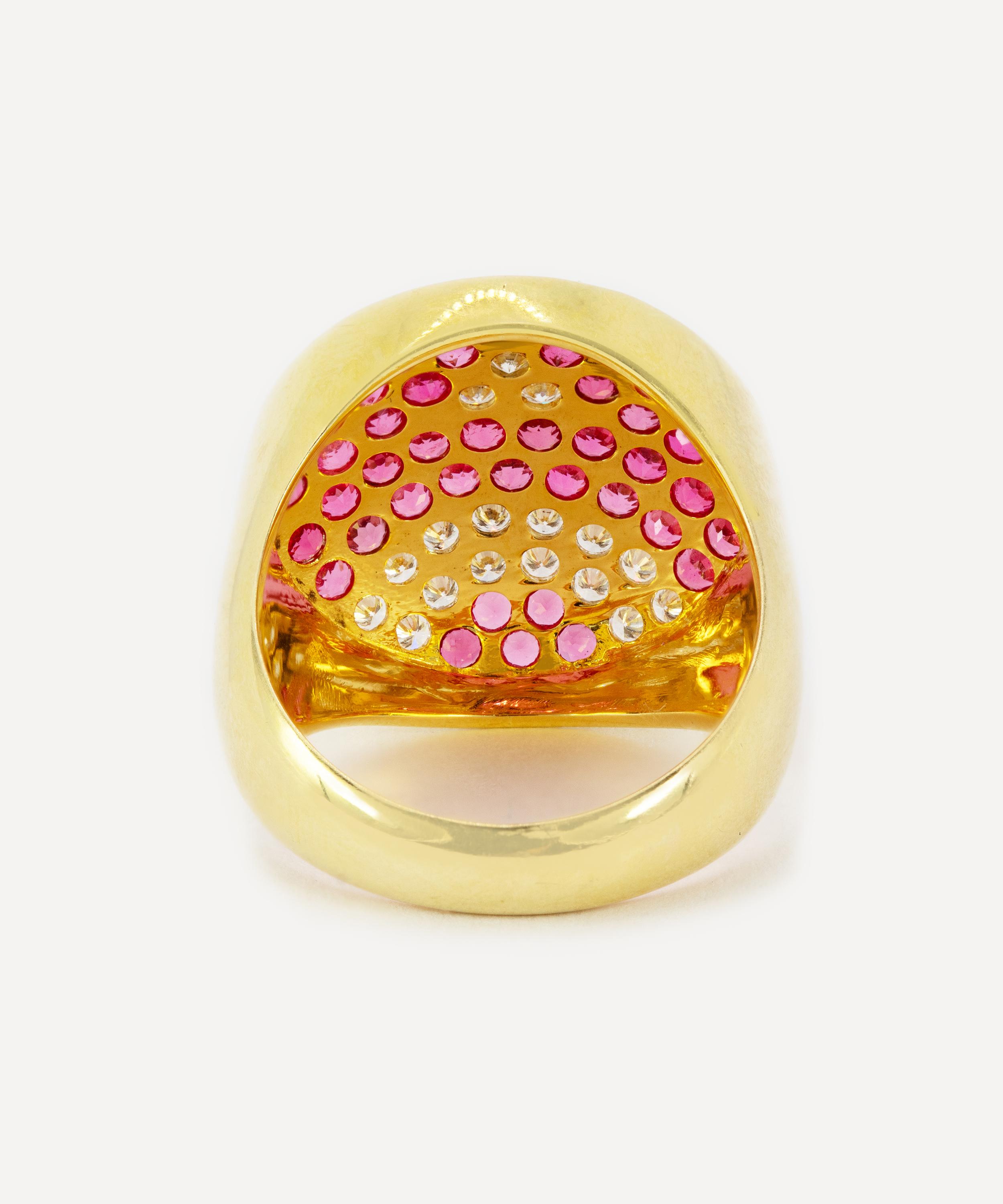 Kojis - 18ct Gold Pink Sapphire and Diamond Ring image number 2