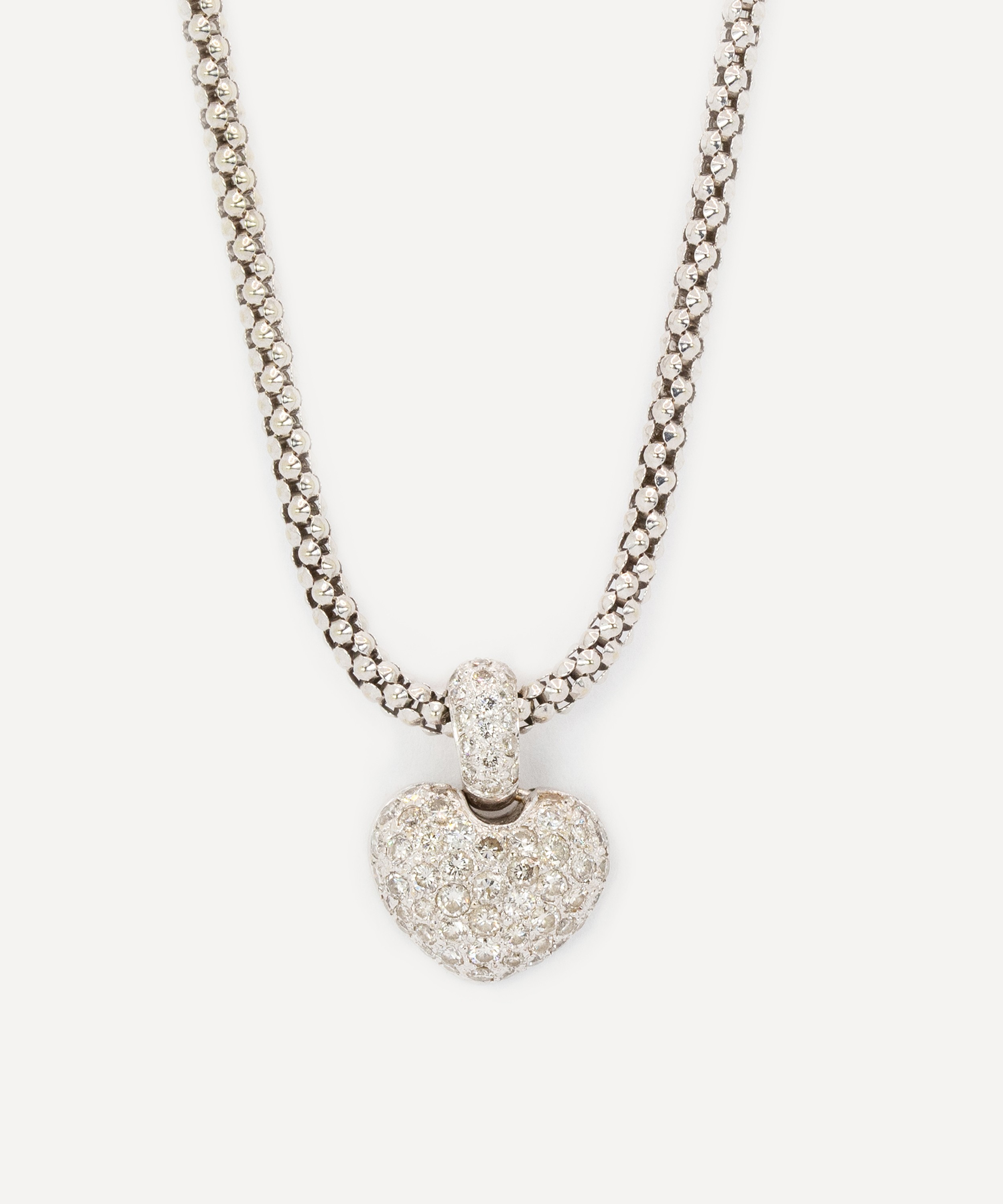 Kojis - 18ct White Gold Diamond Heart Pendant Necklace image number 0