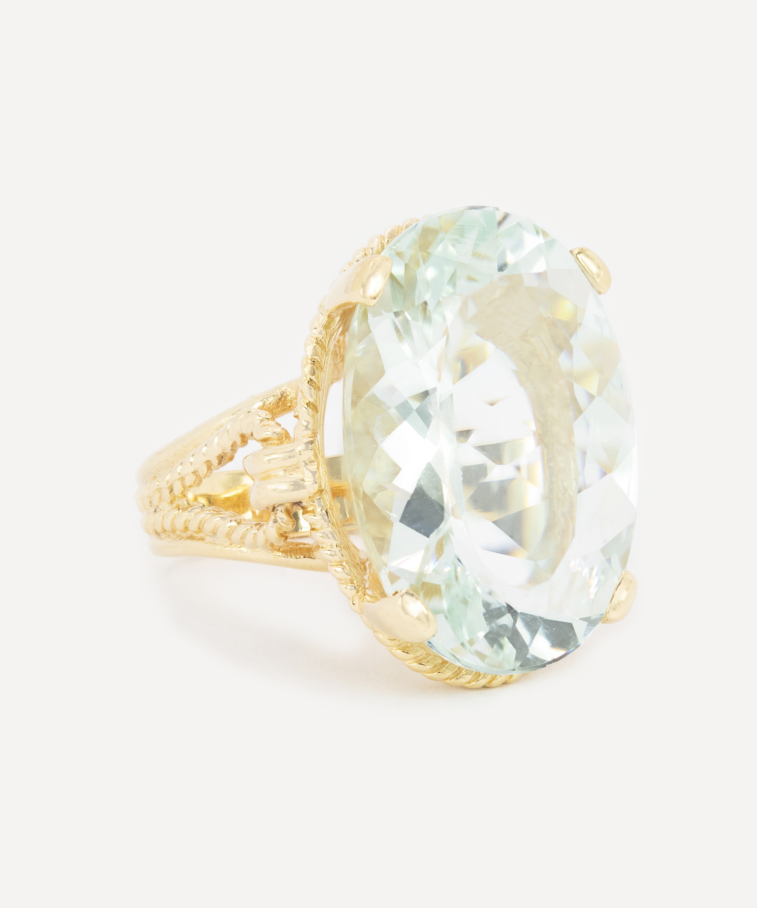 Kojis - 14ct Gold Aquamarine Cocktail Ring image number 1