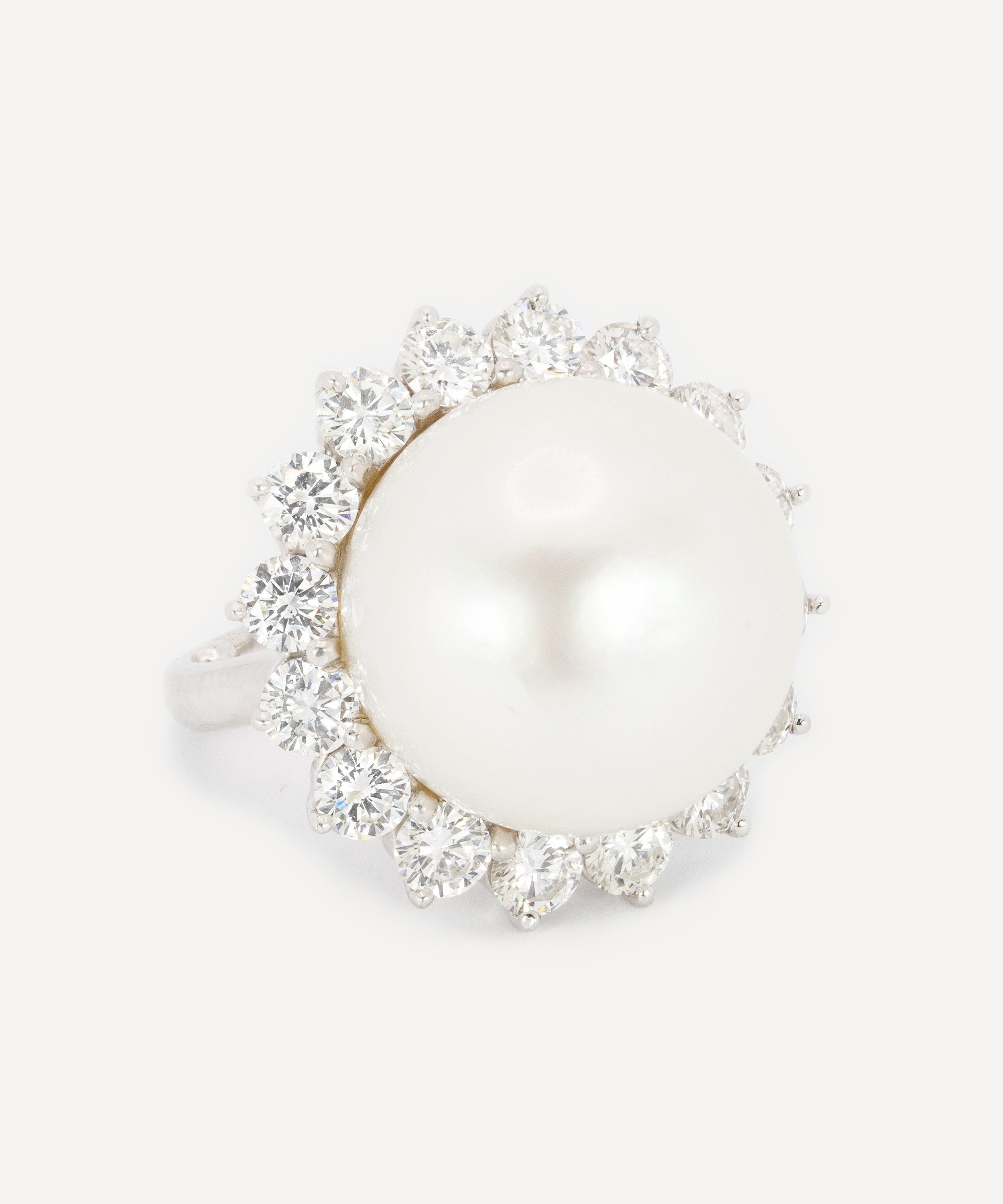 Kojis - Platinum South Sea Pearl and Diamond Cluster Ring image number 1