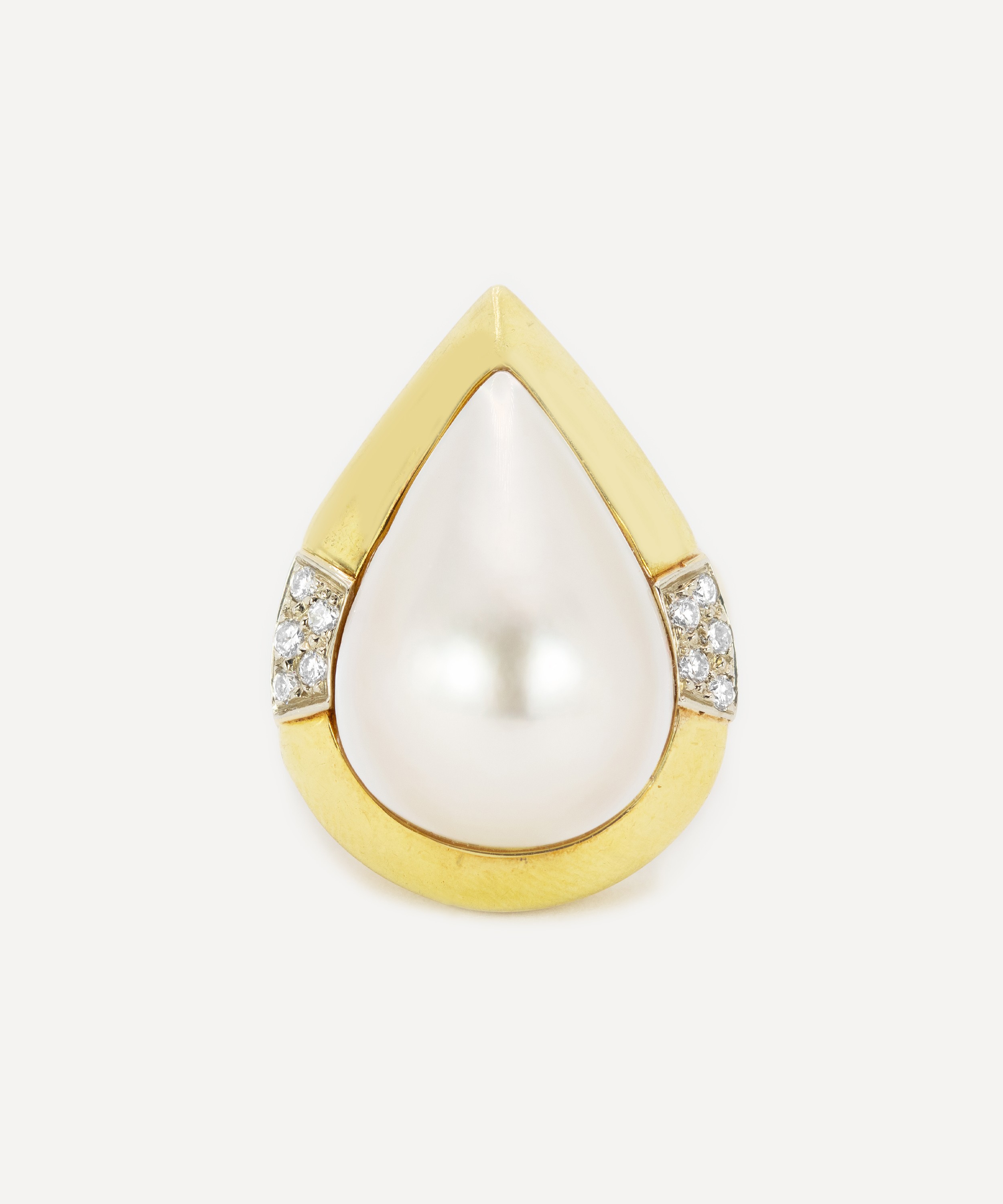 Kojis - 18ct Gold Pear Shape Mabé Pearl and Diamond Ring image number 0