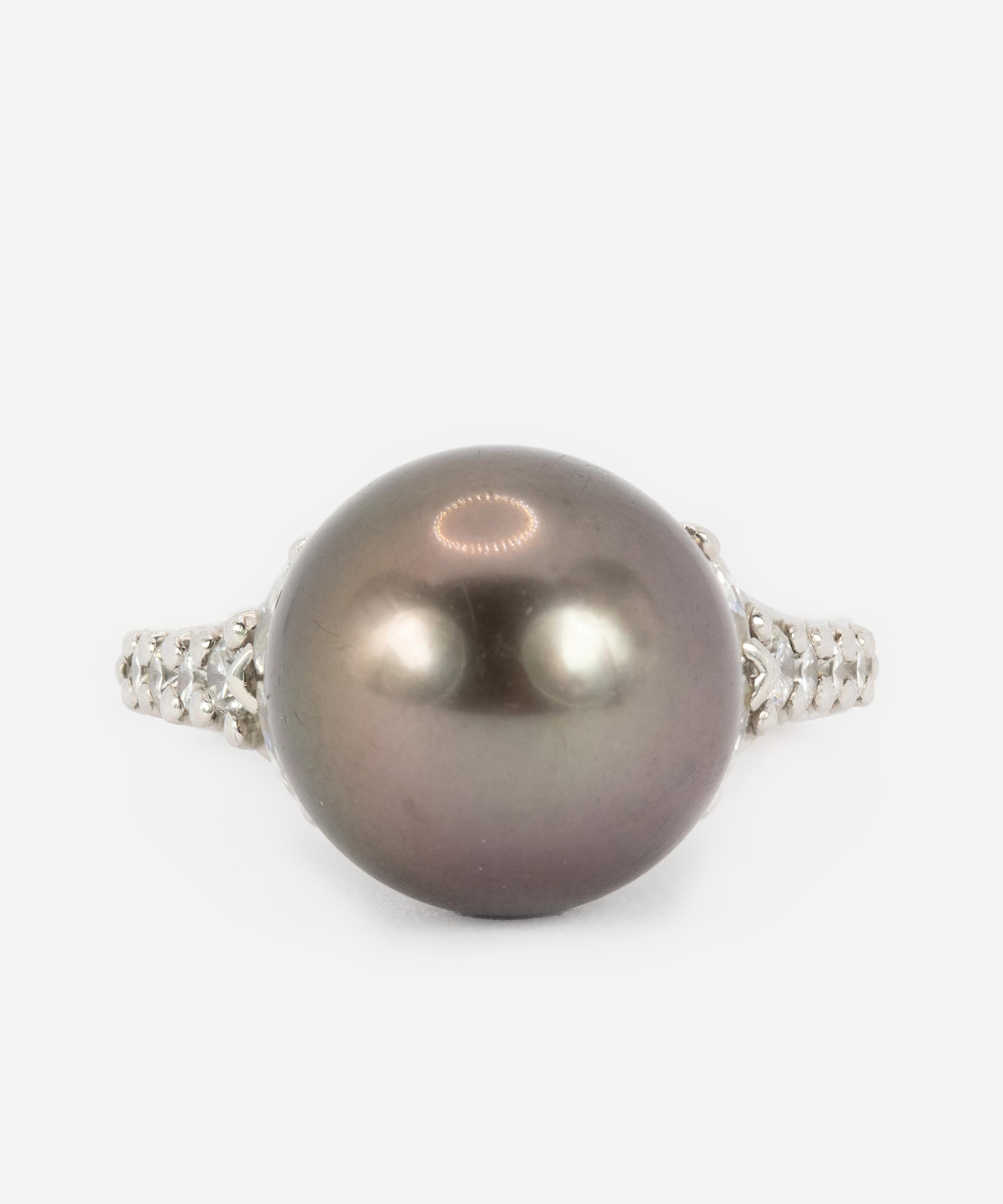 Kojis - 14ct White Gold Tahitian Pearl and Diamond Ring image number 0