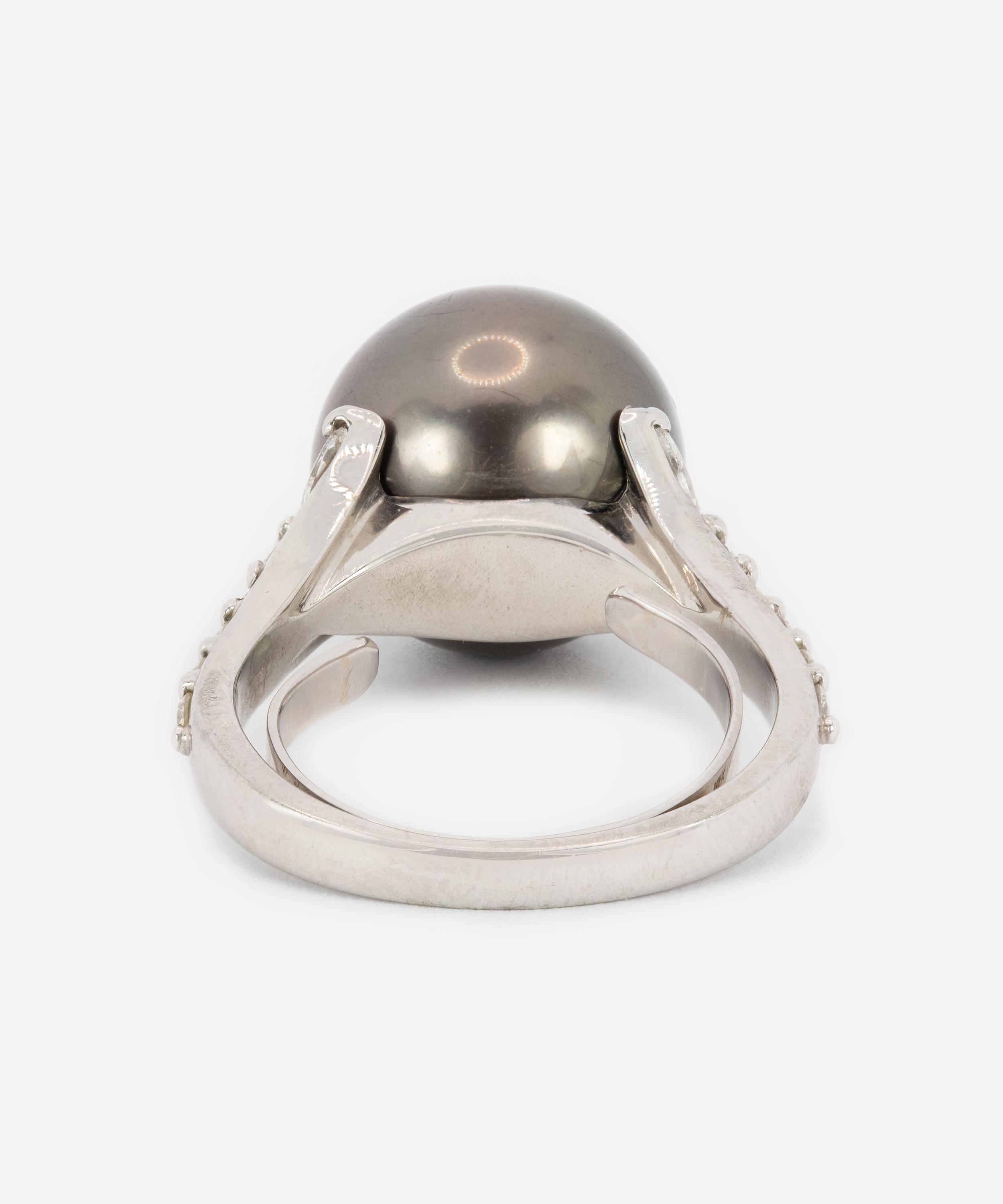 Kojis - 14ct White Gold Tahitian Pearl and Diamond Ring image number 2