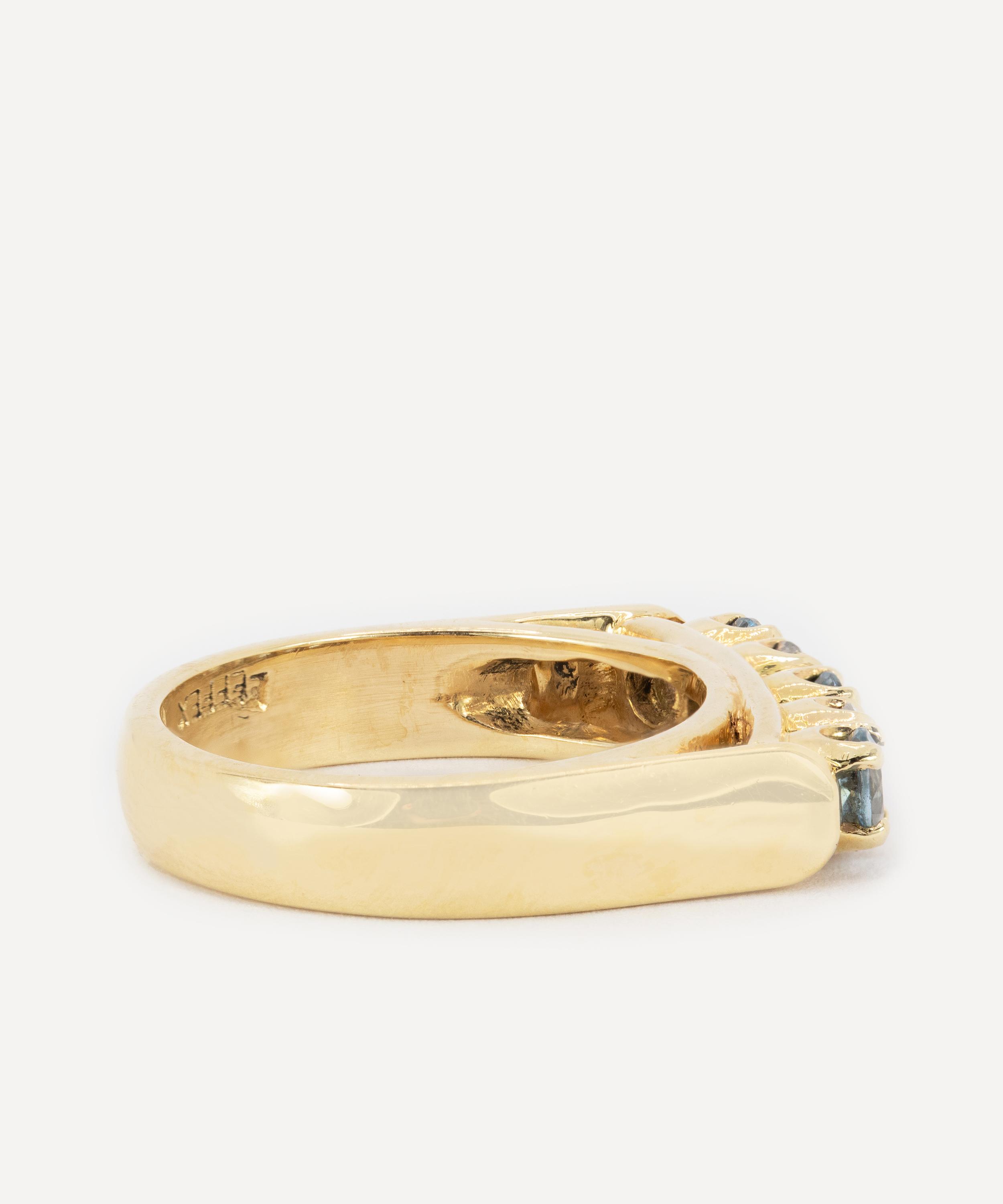 Kojis - 14ct Gold Vintage Aquamarine and Diamond Ring image number 2