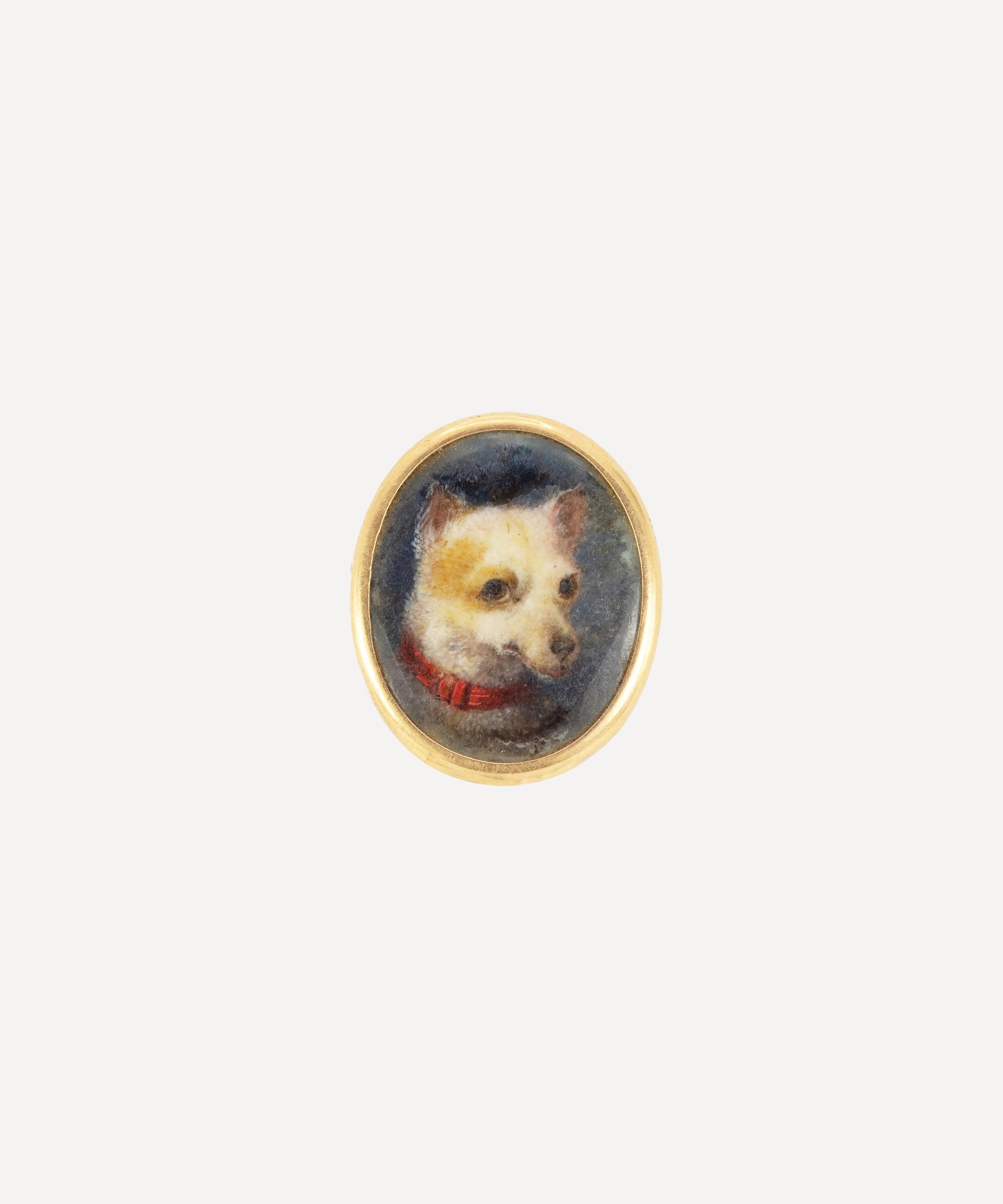 Kojis - 18 Gold Antique Dog Portrait Brooch image number 0