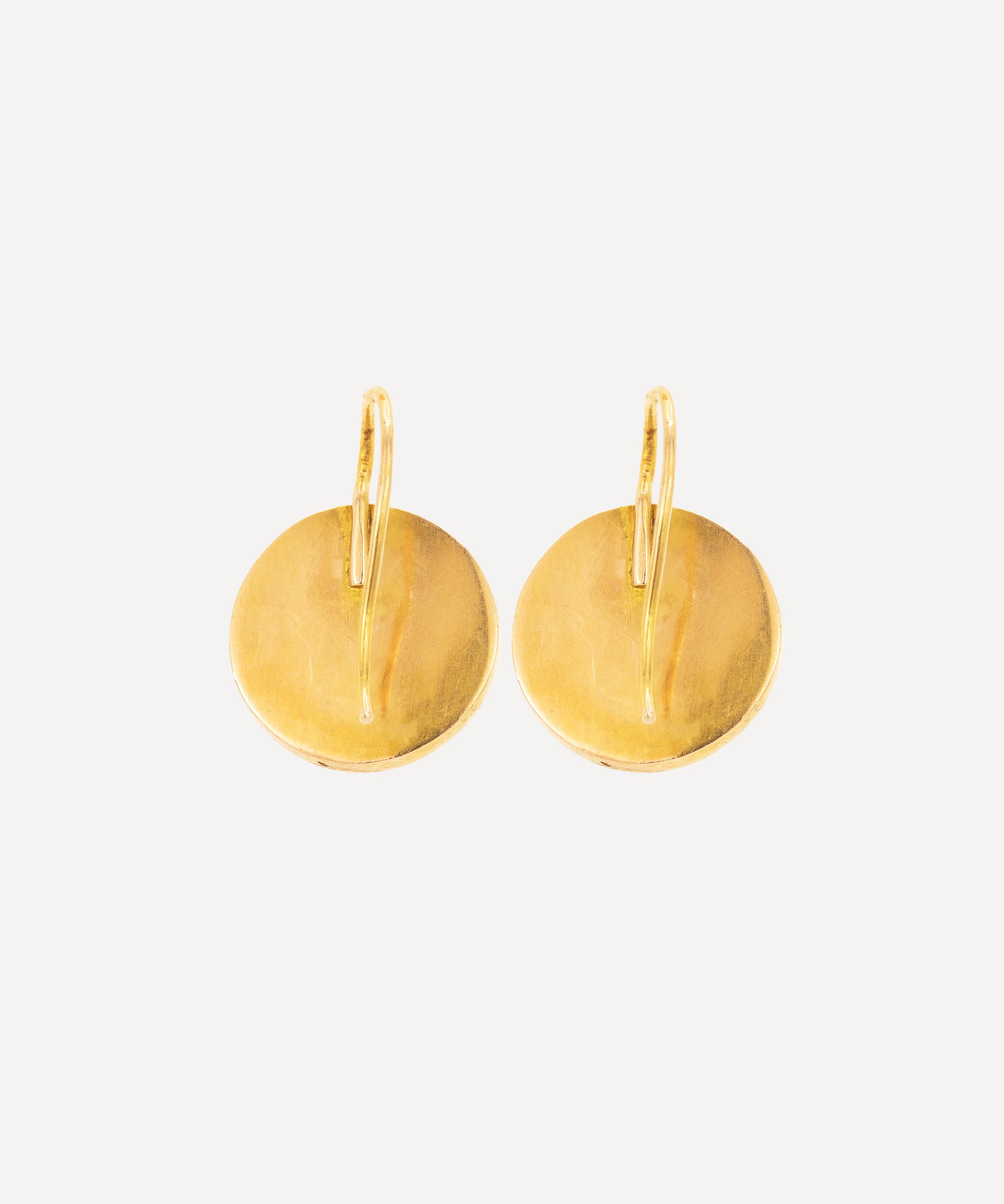 Kojis - 14ct Gold Antique Micro Mosaic Swan Drop Earrings image number 2