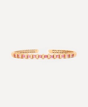 Kojis - 18ct Rose Gold Pink Sapphire and Diamond Bangle Bracelet image number 0
