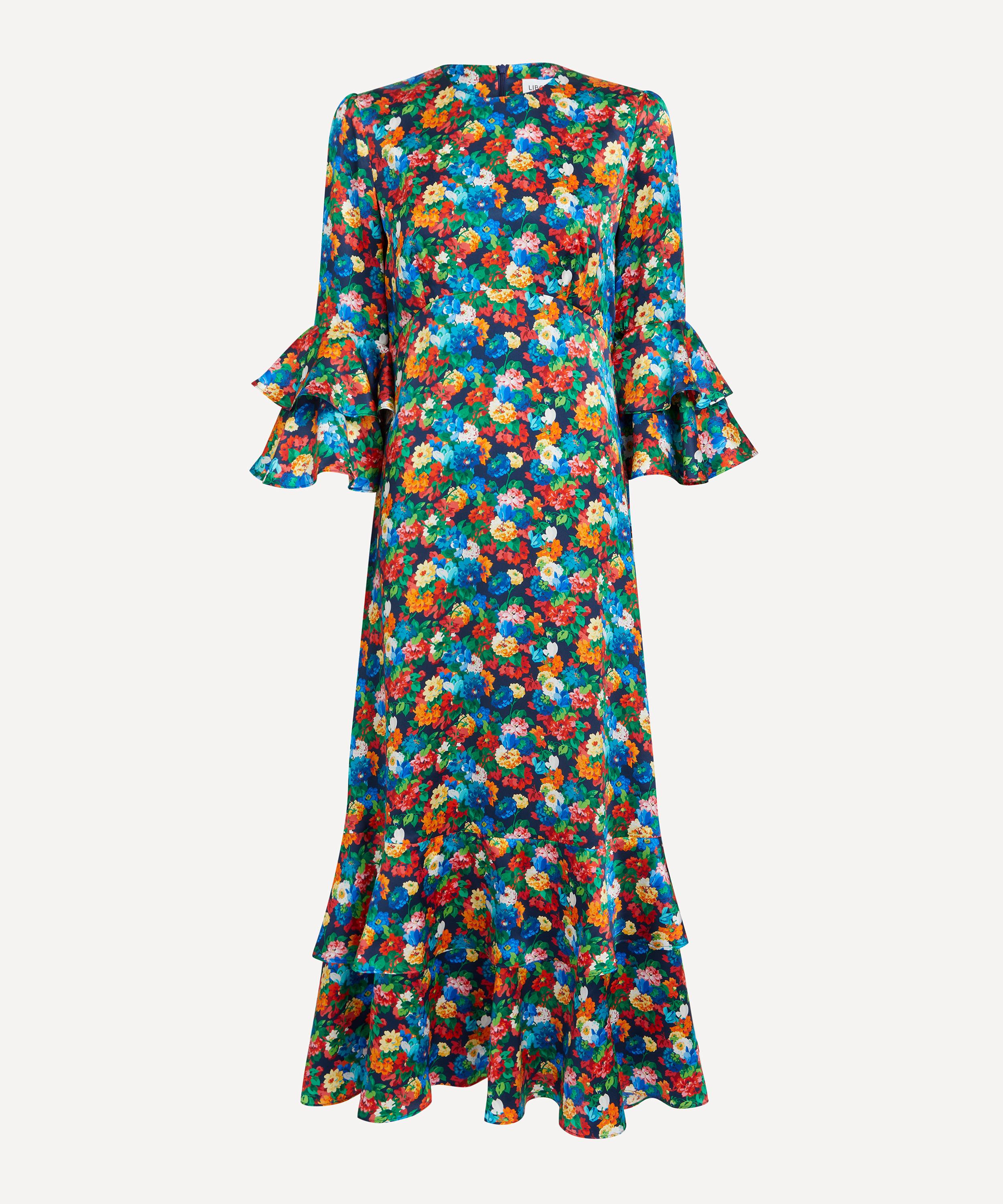 Liberty - Chatsworth Bloom Silk Satin Gala Maxi Dress  image number 0