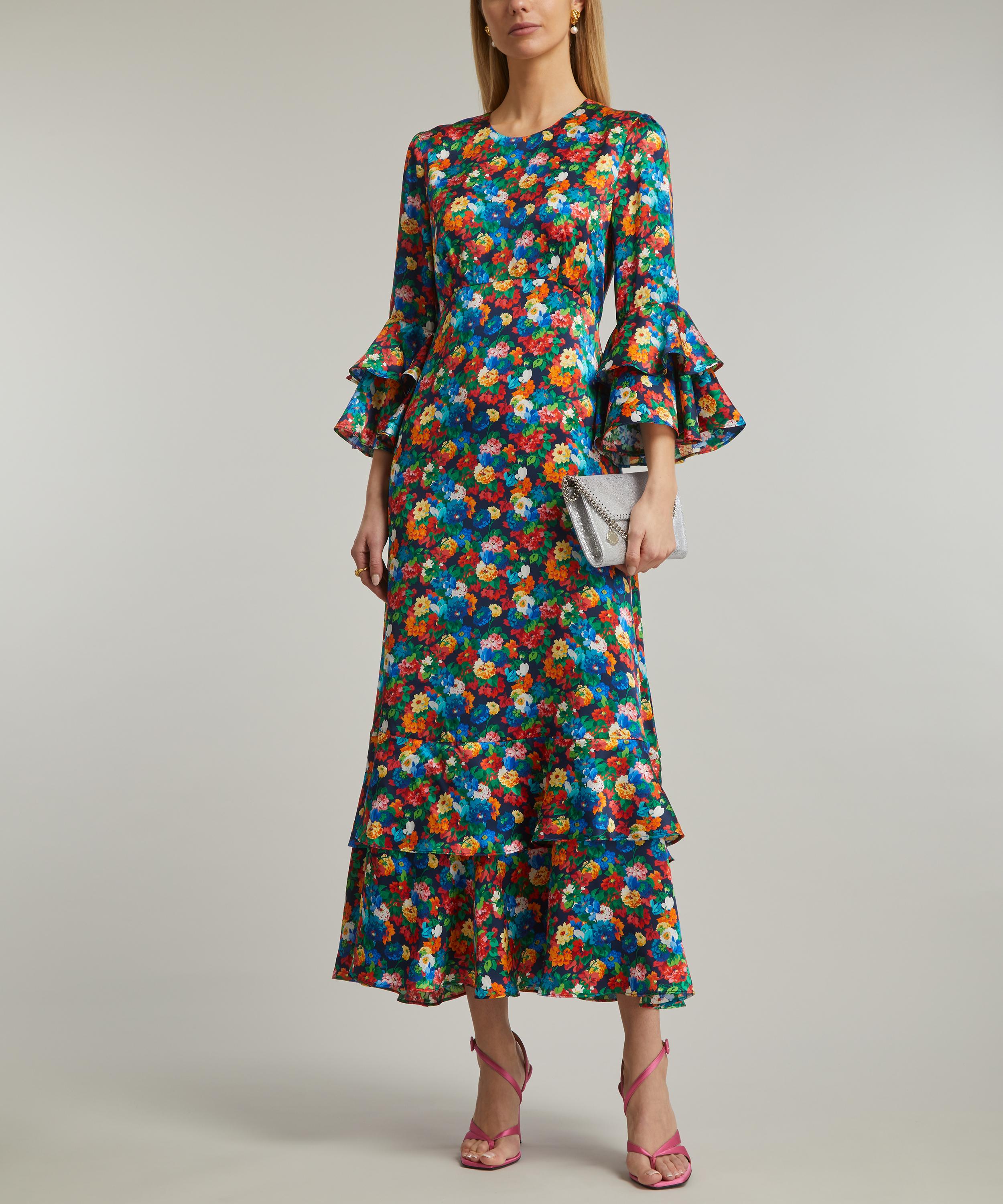 Liberty - Chatsworth Bloom Silk Satin Gala Maxi Dress  image number 1