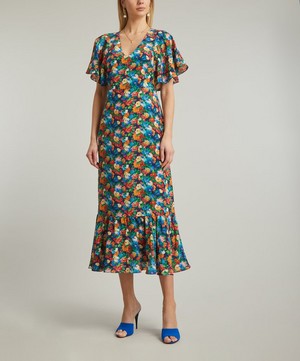 Liberty - Chatsworth Bloom Silk Crepe de Chine Aperitif Midi-Dress image number 2