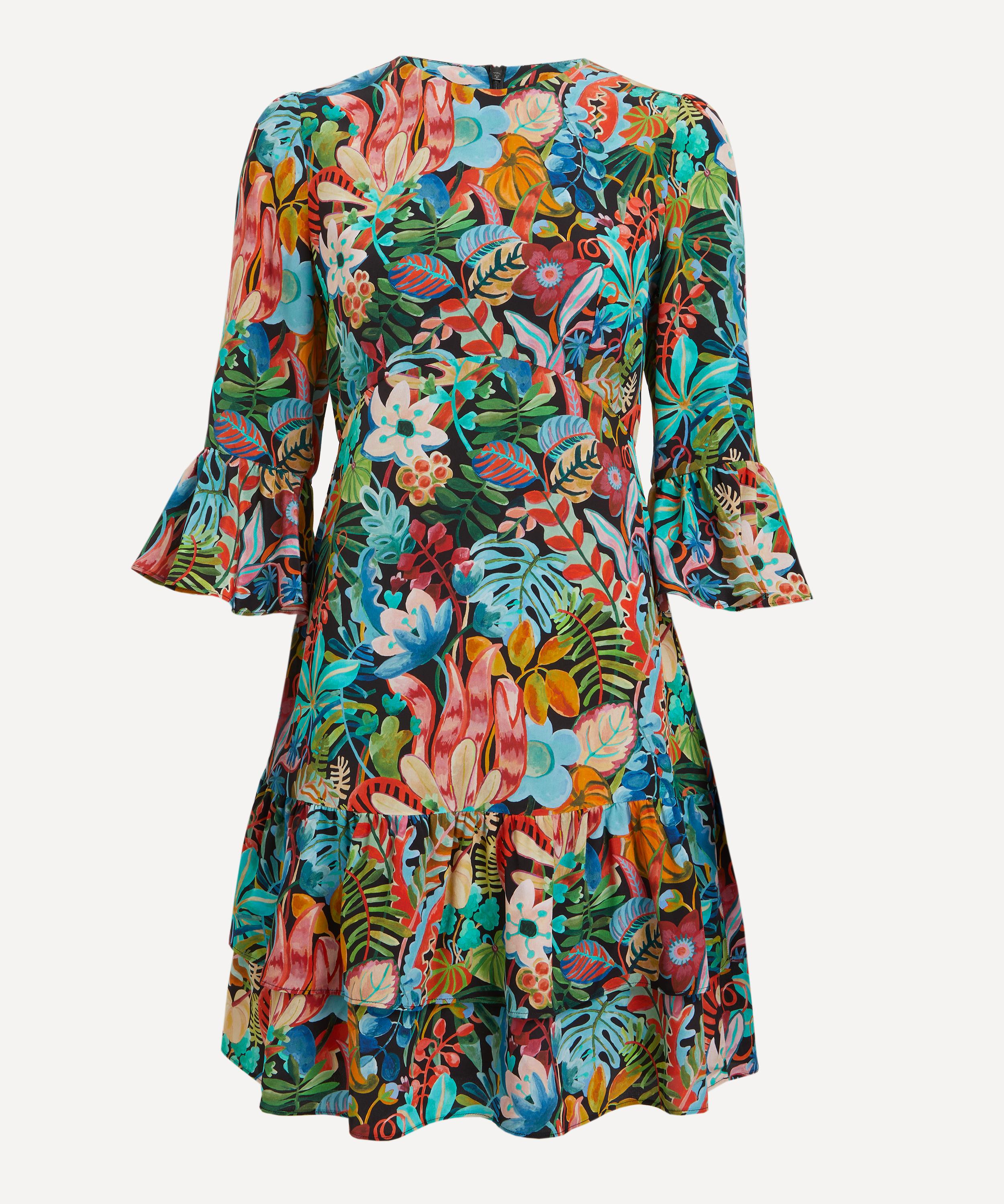 Liberty - Jungle Trip Silk Crepe de Chine Gala Mini-Dress  image number 0