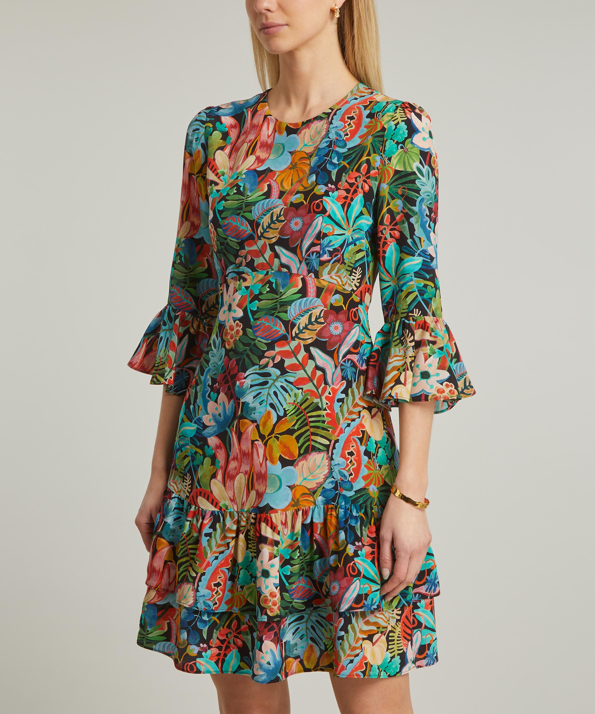 Liberty - Jungle Trip Silk Crepe de Chine Gala Mini-Dress  image number 2