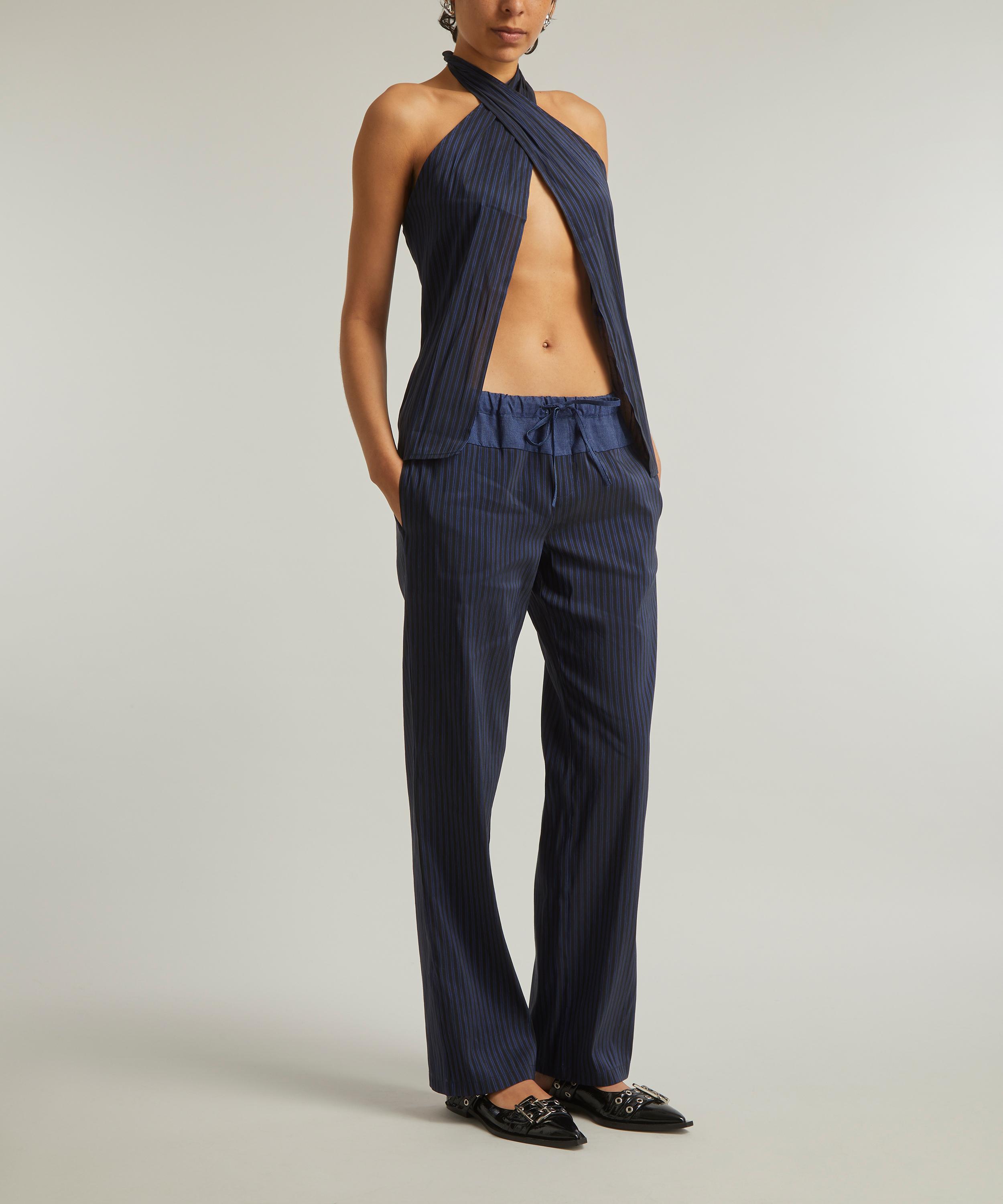 Paloma Wool - Olga Loose Linen Striped Drawstring Trousers image number 1