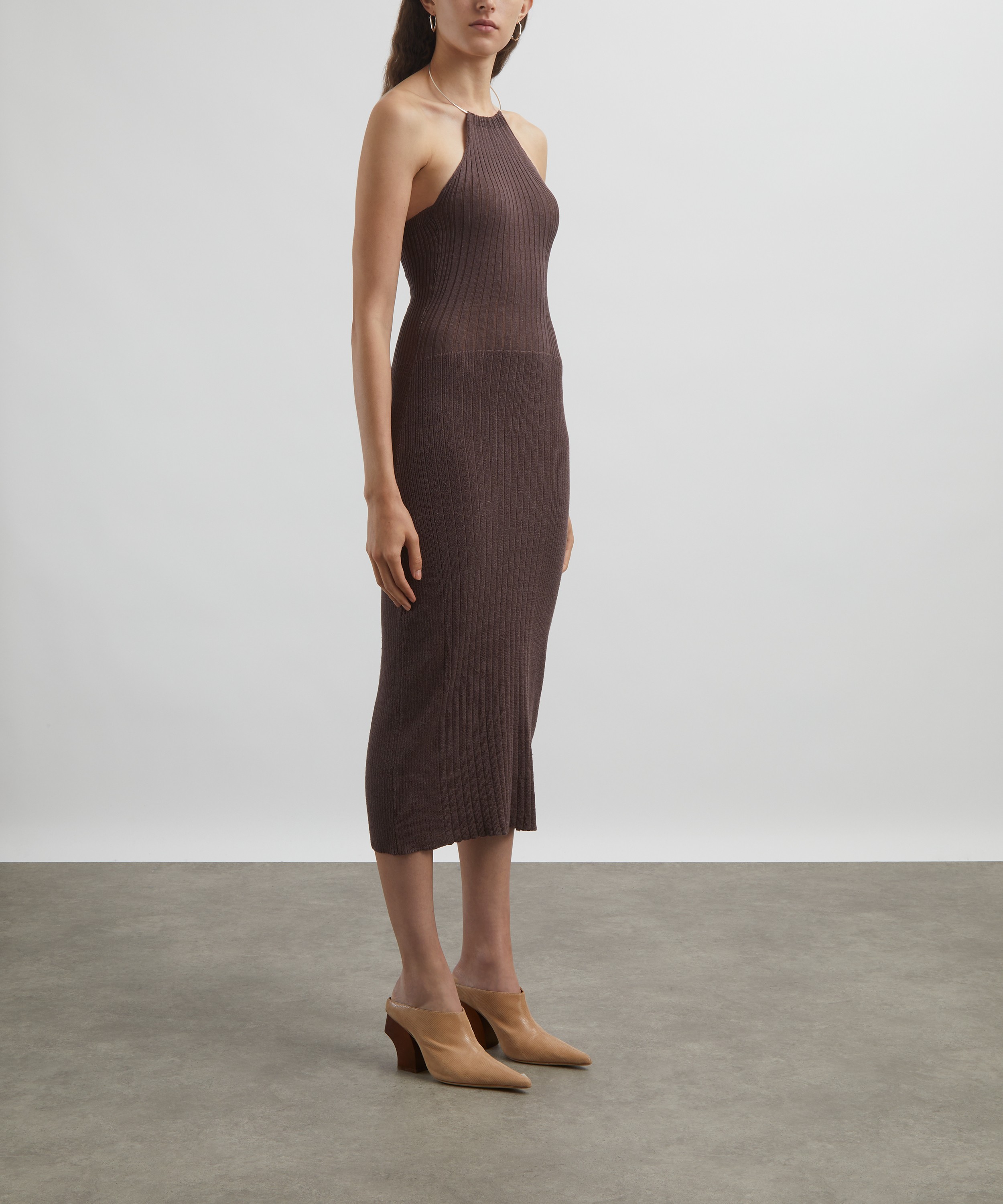 Paloma Wool - Zinnia Rib Knit Linen-Blend Midi Dress image number 2