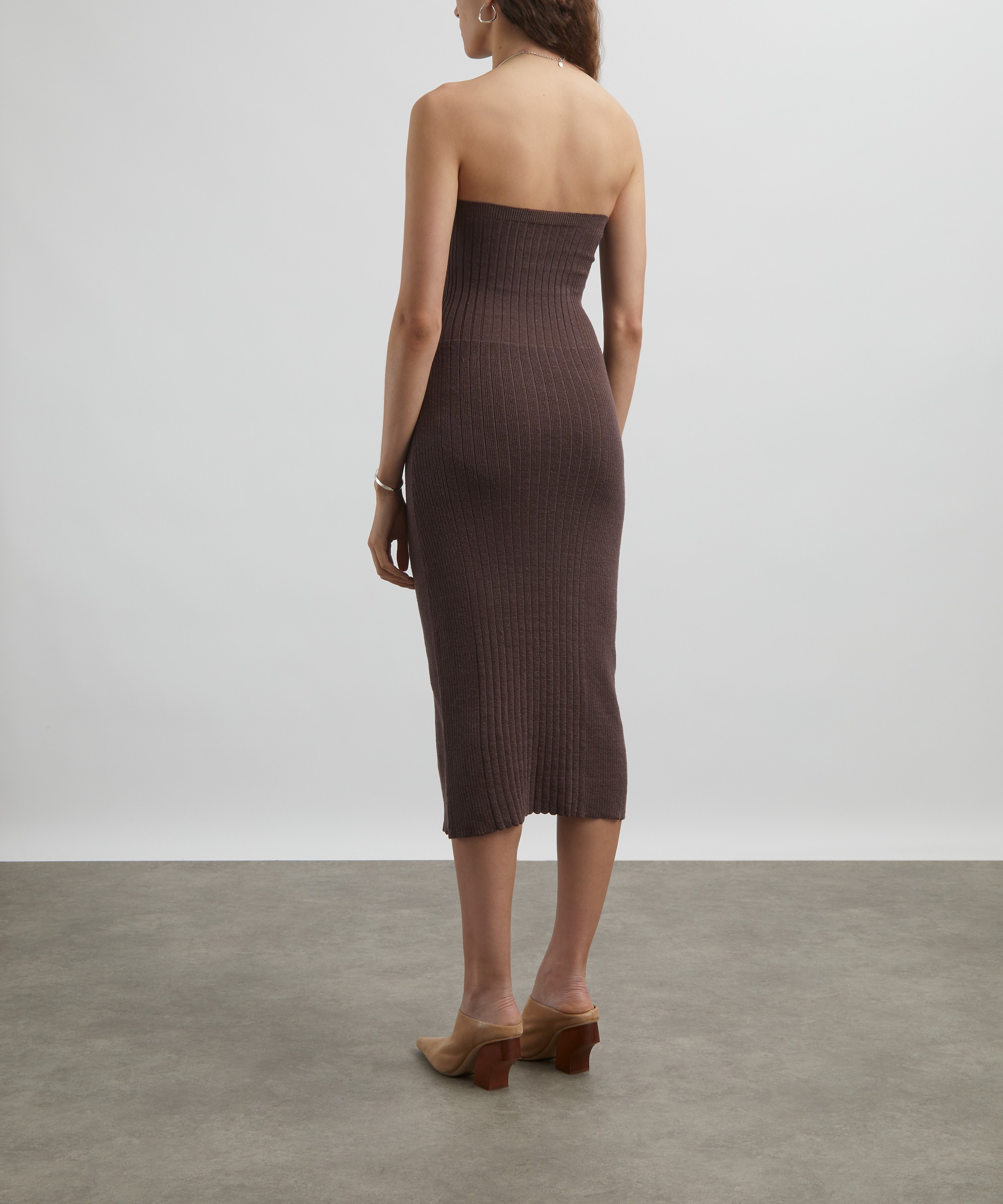 Paloma Wool - Zinnia Rib Knit Linen-Blend Midi Dress image number 3