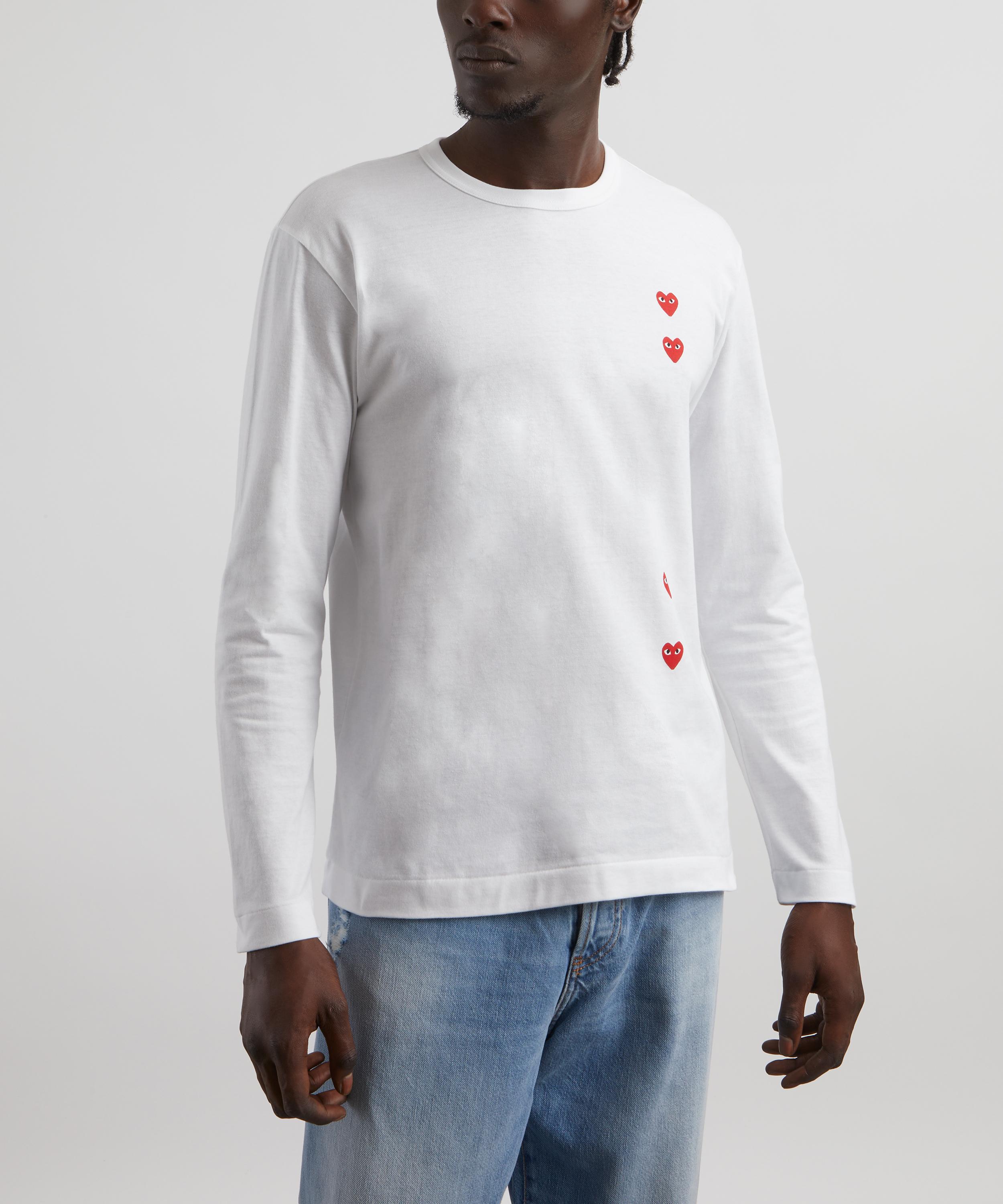 Comme des Garçons Play - Multi Red Heart Long Sleeve T-Shirt image number 2