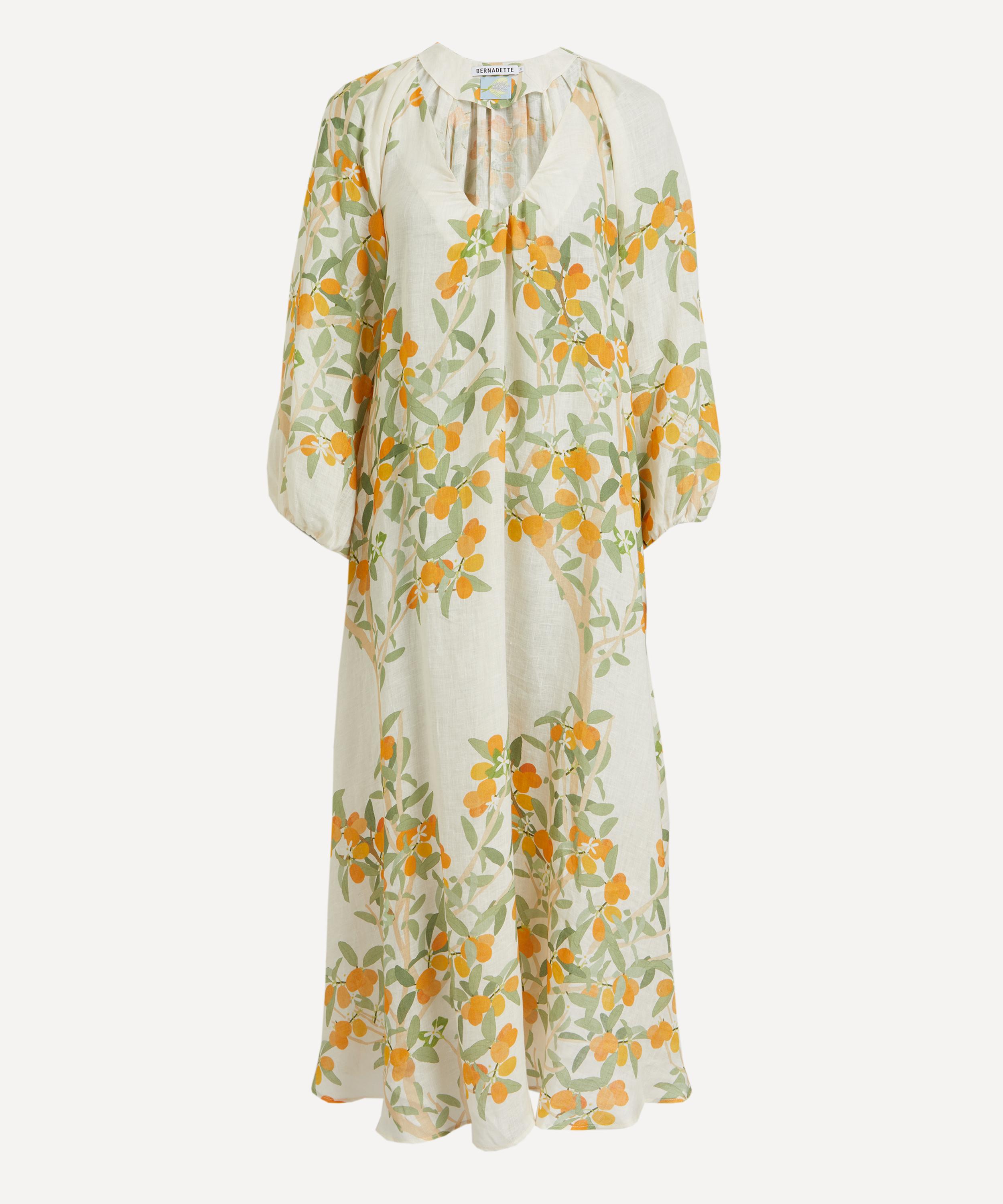 Bernadette - Georgette Kumquat Linen Dress image number 0