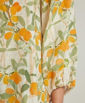 Bernadette - Georgette Kumquat Linen Dress image number 4