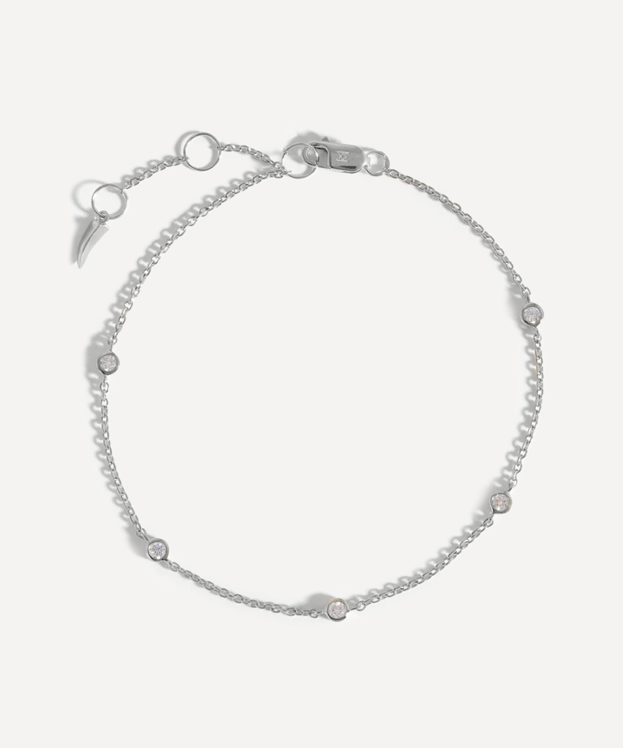 Missoma - 14ct White Gold Fine Floating Diamond Bracelet image number 0