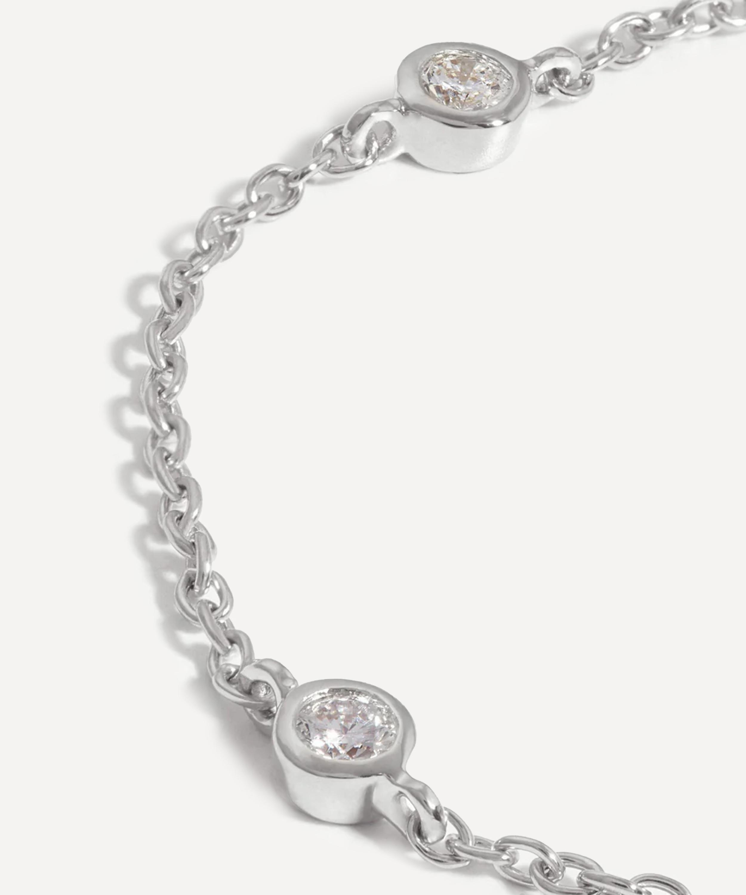 Missoma - 14ct White Gold Fine Floating Diamond Bracelet image number 1