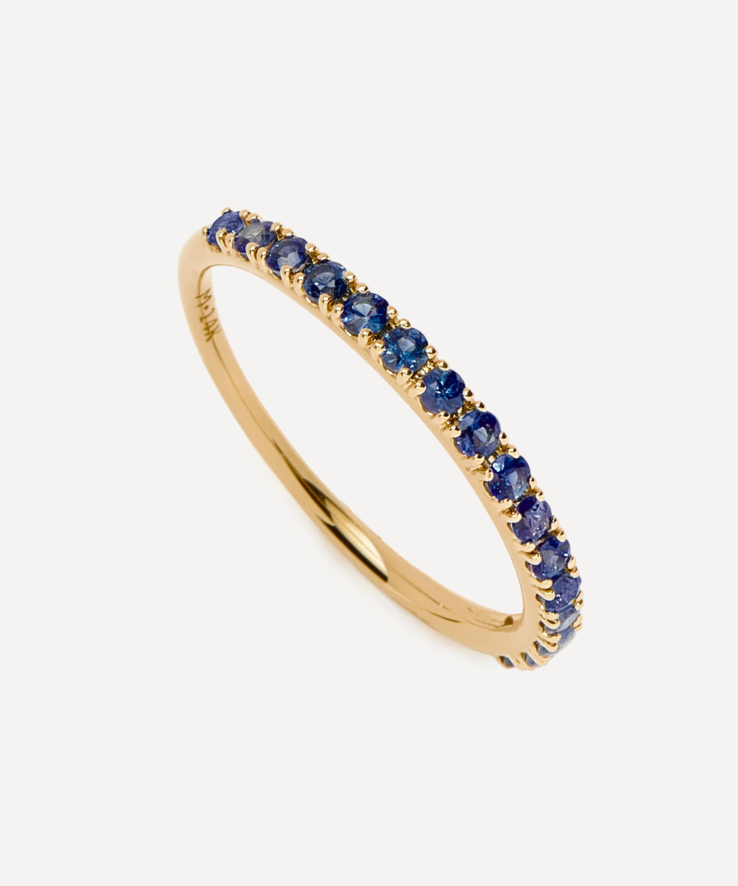 Missoma - 14ct Gold Fine Sapphire Half Eternity Ring image number 0