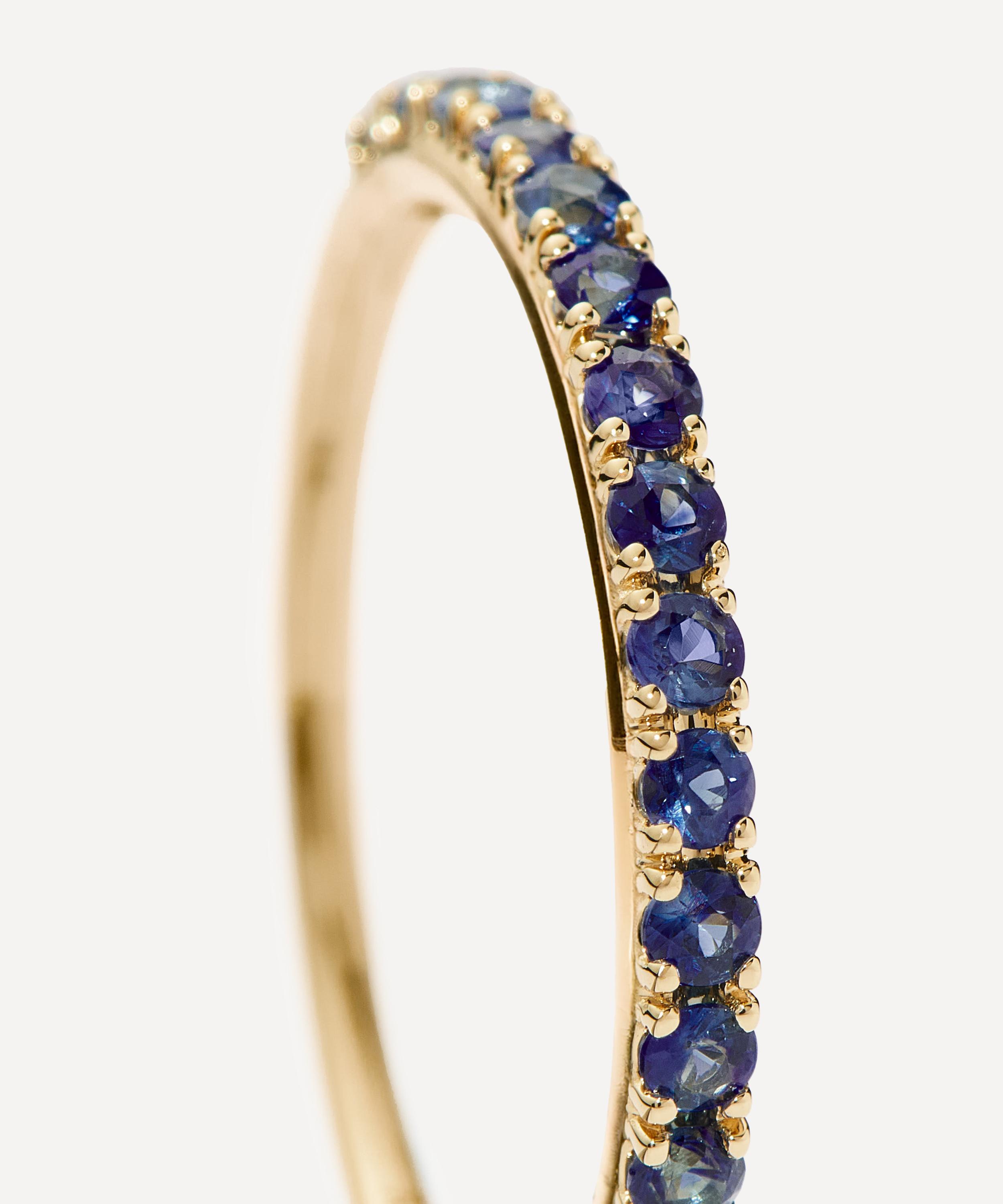 Missoma - 14ct Gold Fine Sapphire Half Eternity Ring image number 2