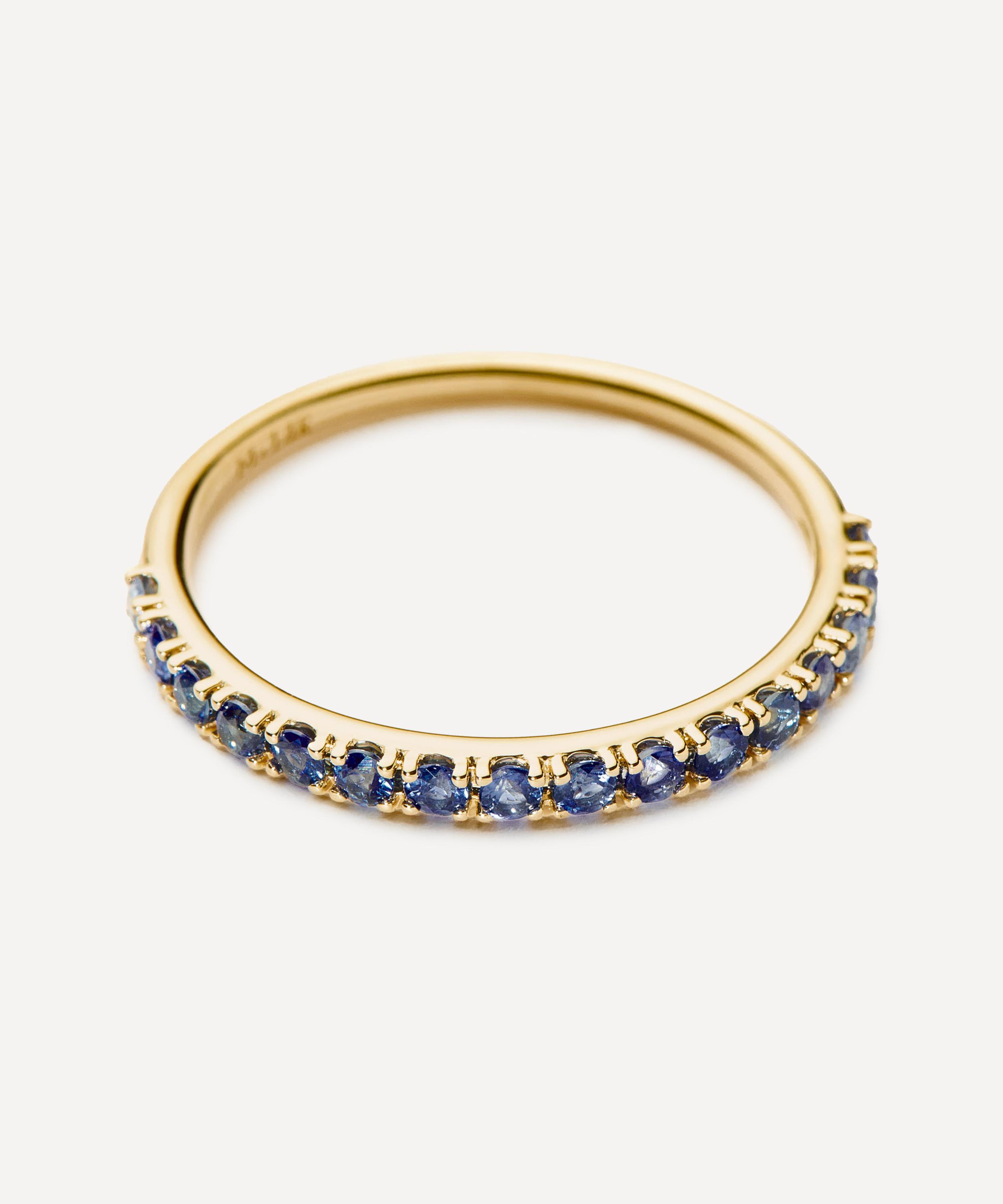 Missoma - 14ct Gold Fine Sapphire Half Eternity Ring image number 3