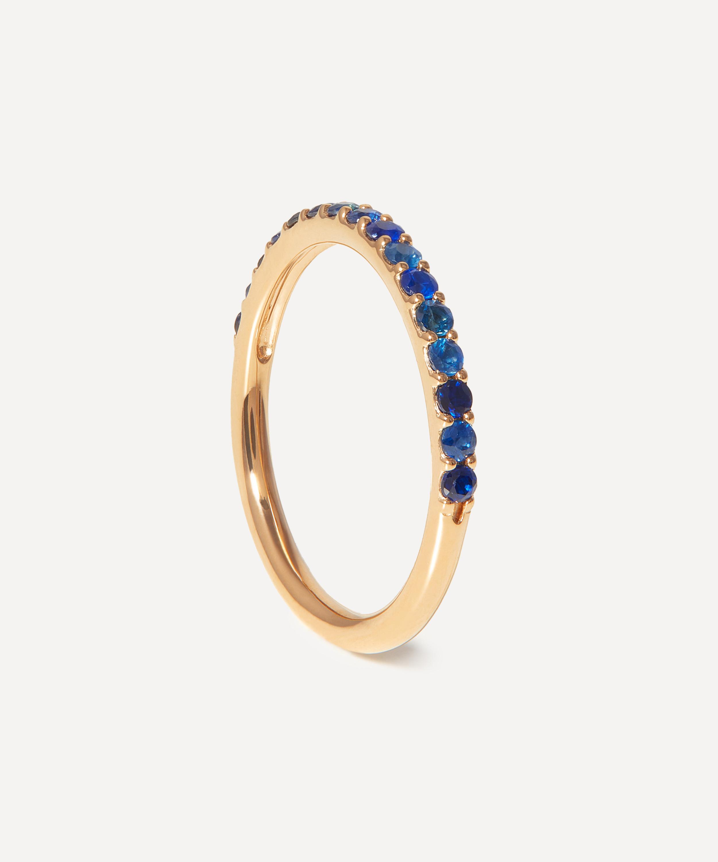 Missoma - 14ct Gold Fine Sapphire Half Eternity Ring image number 4