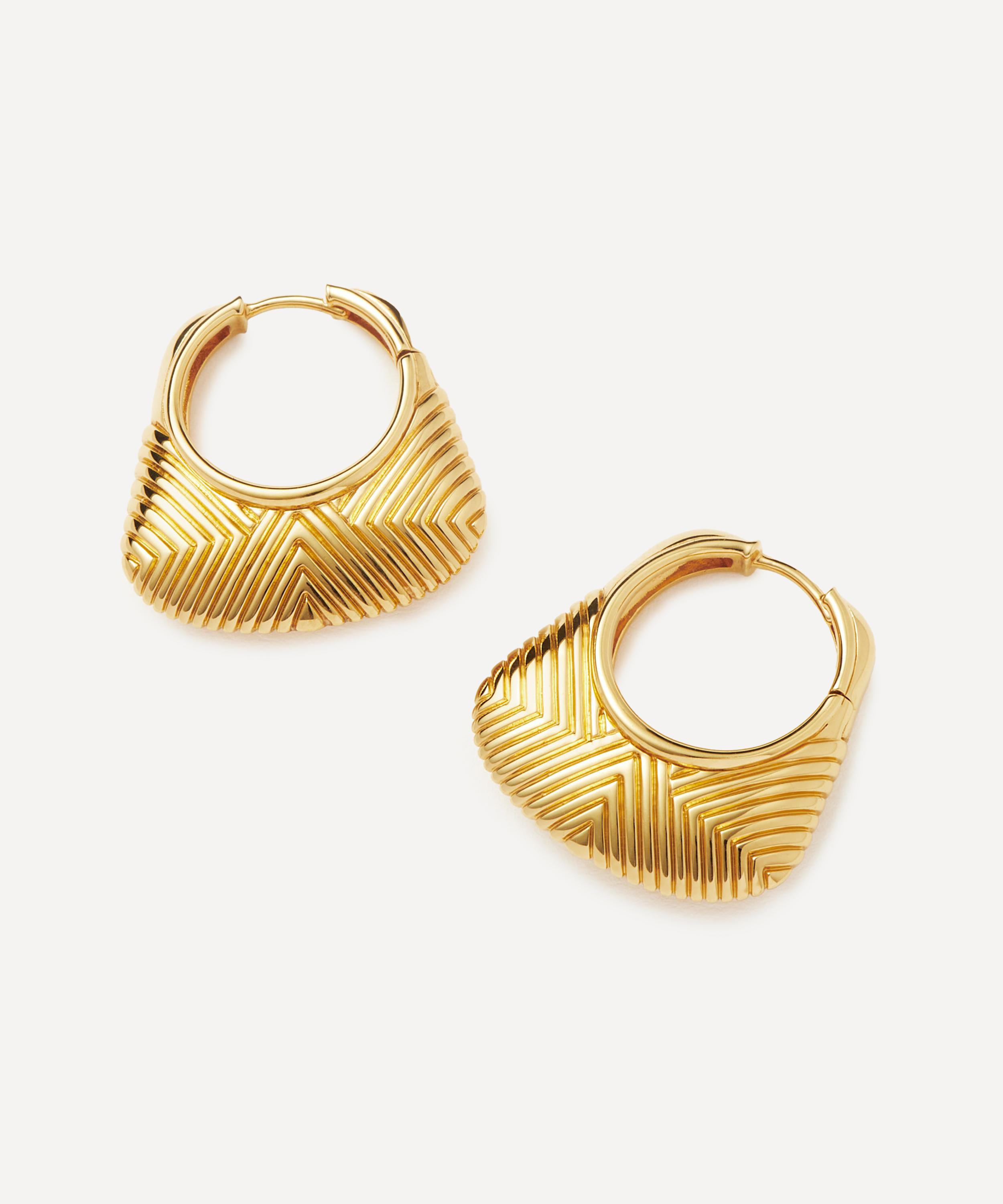 Missoma - 18ct Gold-Plated Hera Ridge Hoop Earrings image number 0